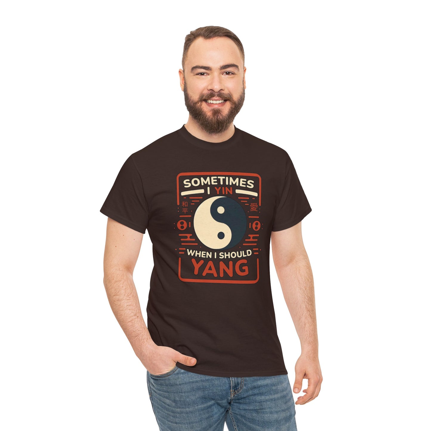 Yin, Yang, and a Dash of Oops: Navigating Life's Harmony on my Tee! Unisex Heavy Cotton Tee