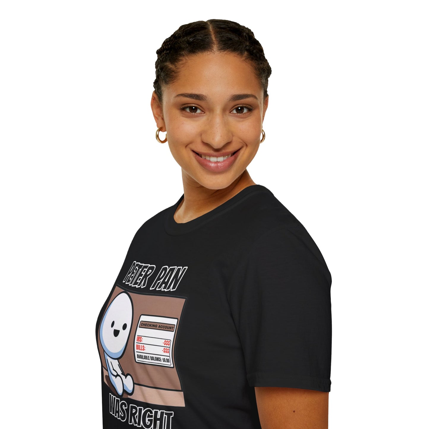 Peter Pan Wisdom, Embrace the Softness of 100% Cotton and the Reality that Adulting is Hard Graphic Tee for the Forever Young at Heart