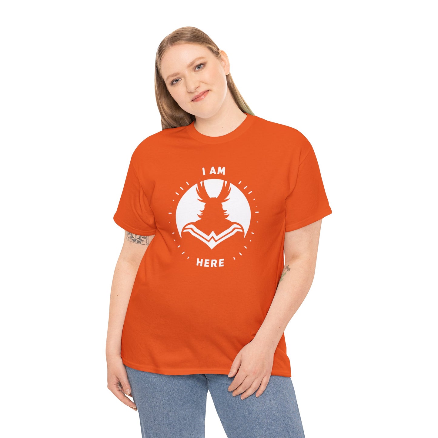 Unleash Your Hero Within: Mighty Silhouette Empowerment Tee Unisex Heavy Cotton Tee
