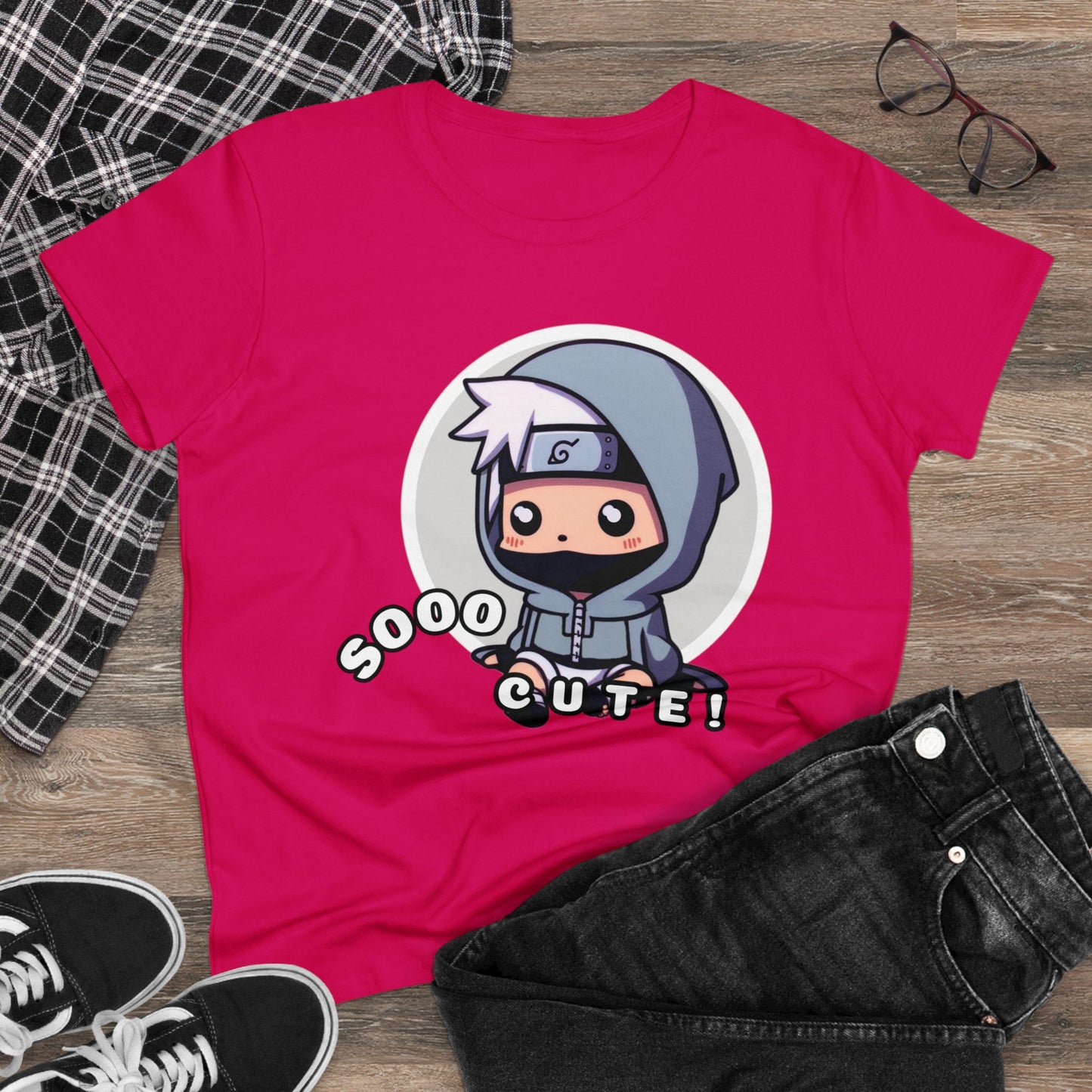 Cute Edition: Copy ninja technique; mini shadow clone jutsu, Women's Cotton Graphic Tee