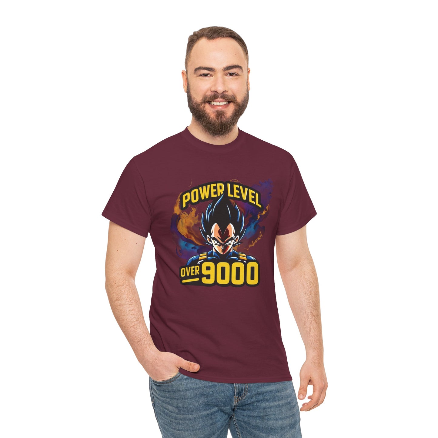 Iconic quote "Power level Over 9000" Unisex Heavy Cotton Tee