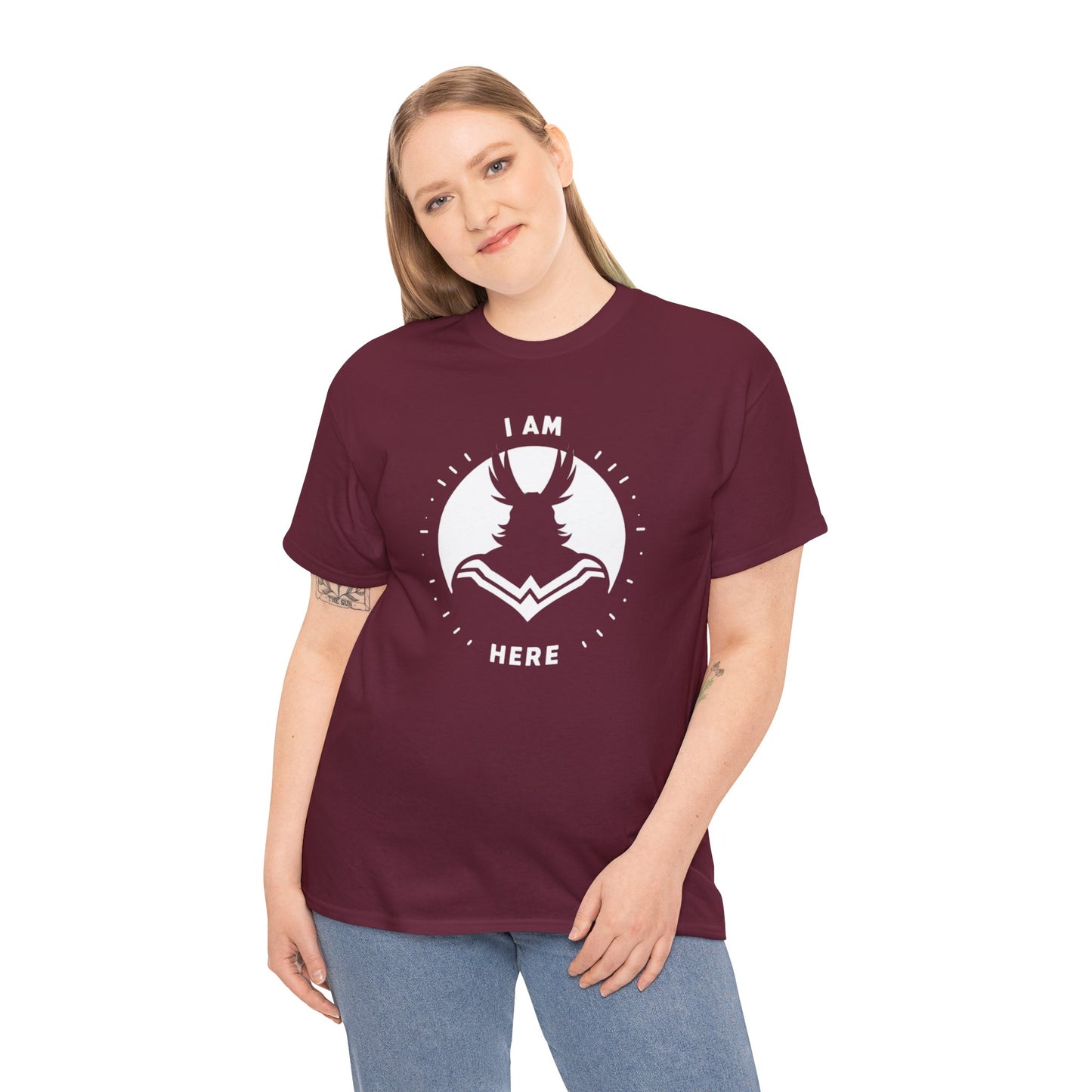 Unleash Your Hero Within: Mighty Silhouette Empowerment Tee Unisex Heavy Cotton Tee