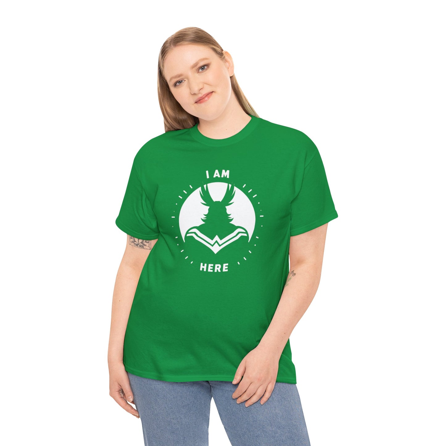 Unleash Your Hero Within: Mighty Silhouette Empowerment Tee Unisex Heavy Cotton Tee