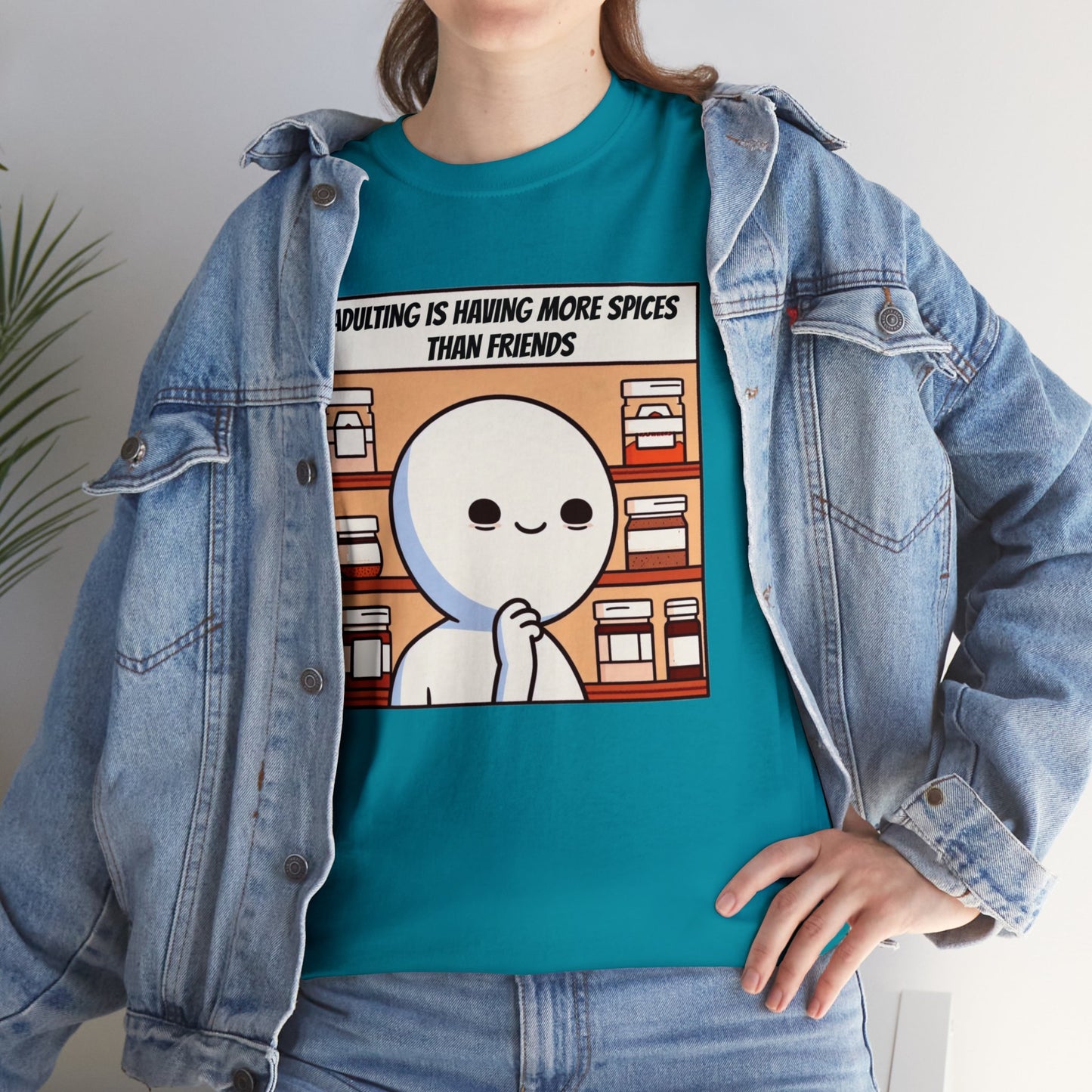 Friendships are Seasonal, Spice is Eternal: Adulting Essentials Heavy Cotton Tee