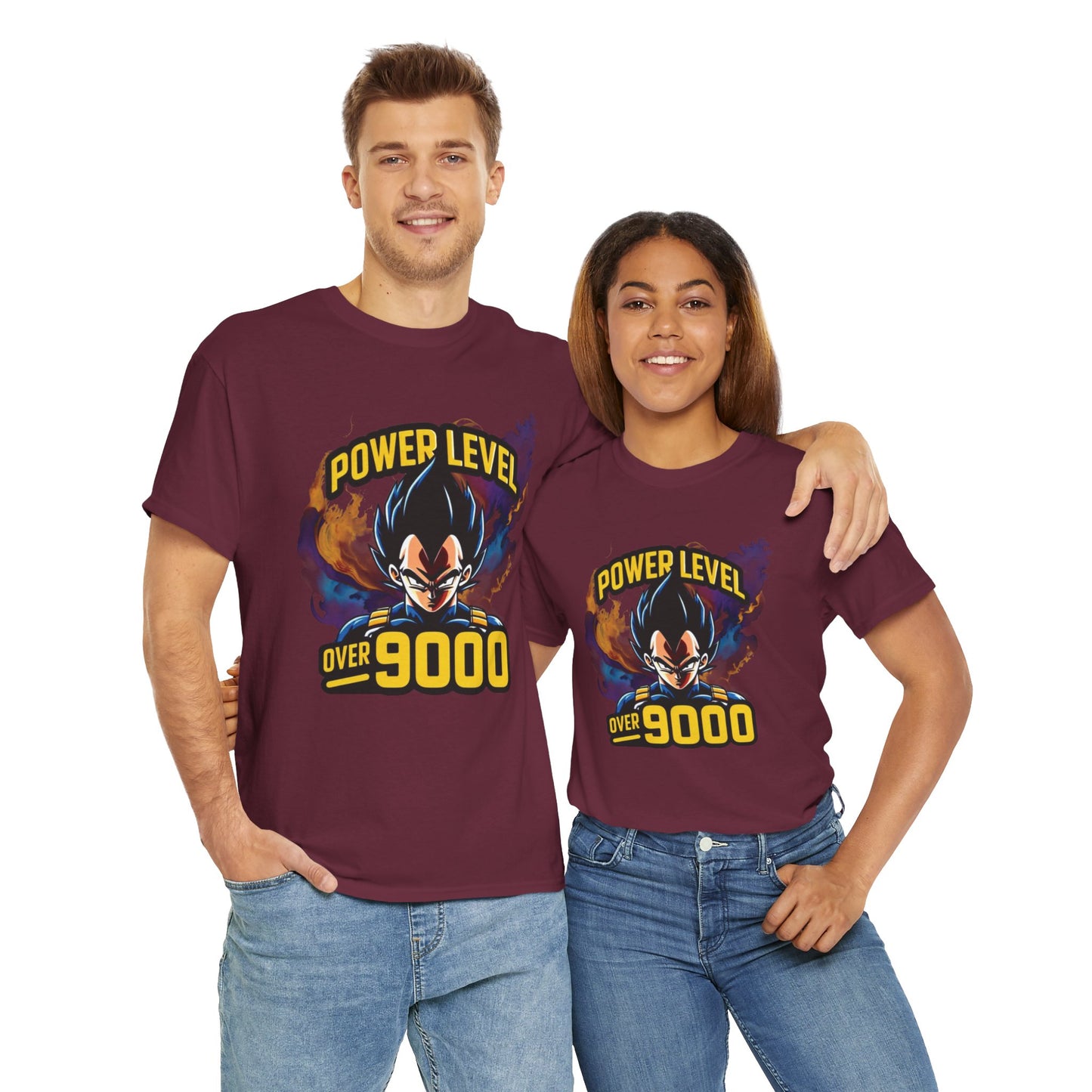 Iconic quote "Power level Over 9000" Unisex Heavy Cotton Tee