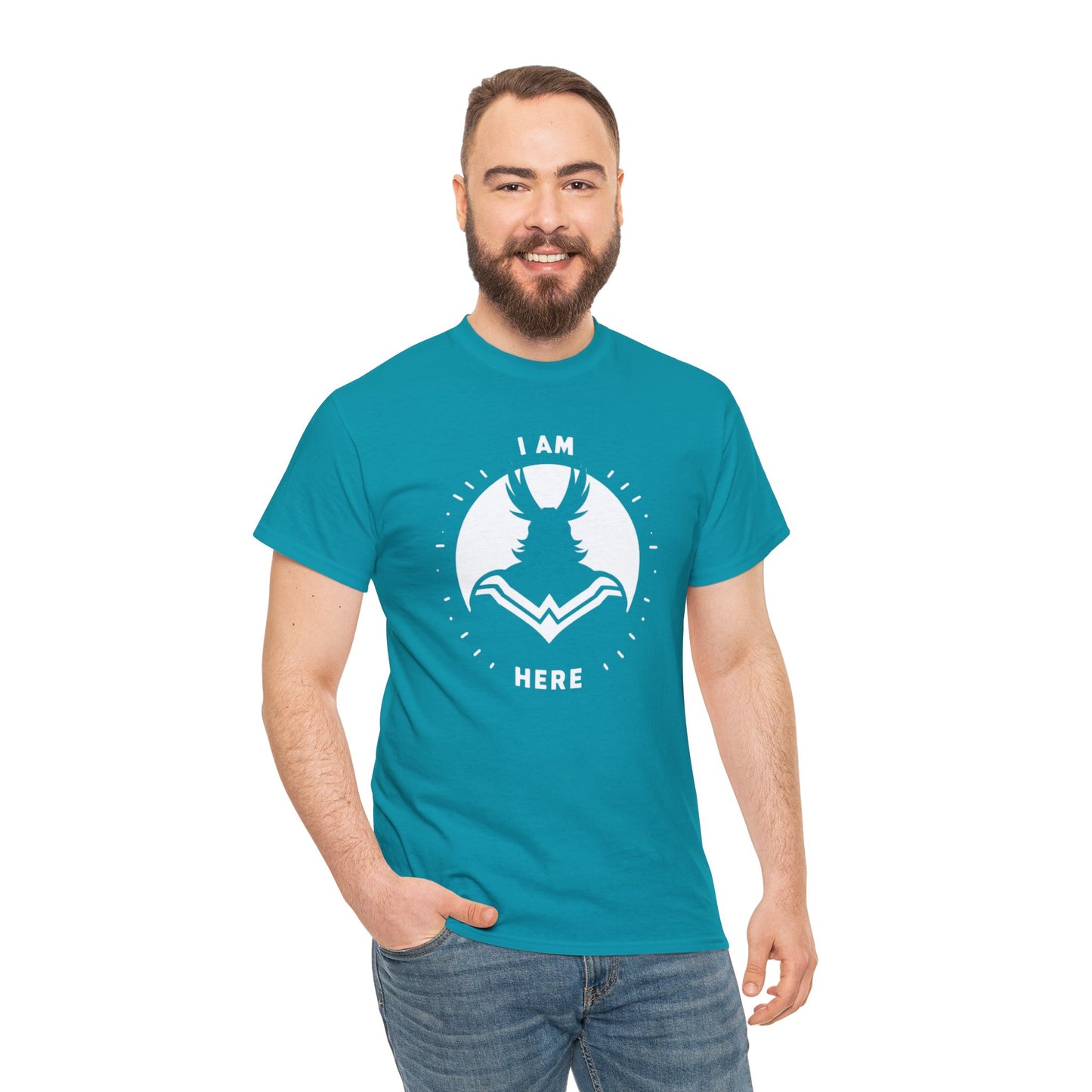 Unleash Your Hero Within: Mighty Silhouette Empowerment Tee Unisex Heavy Cotton Tee