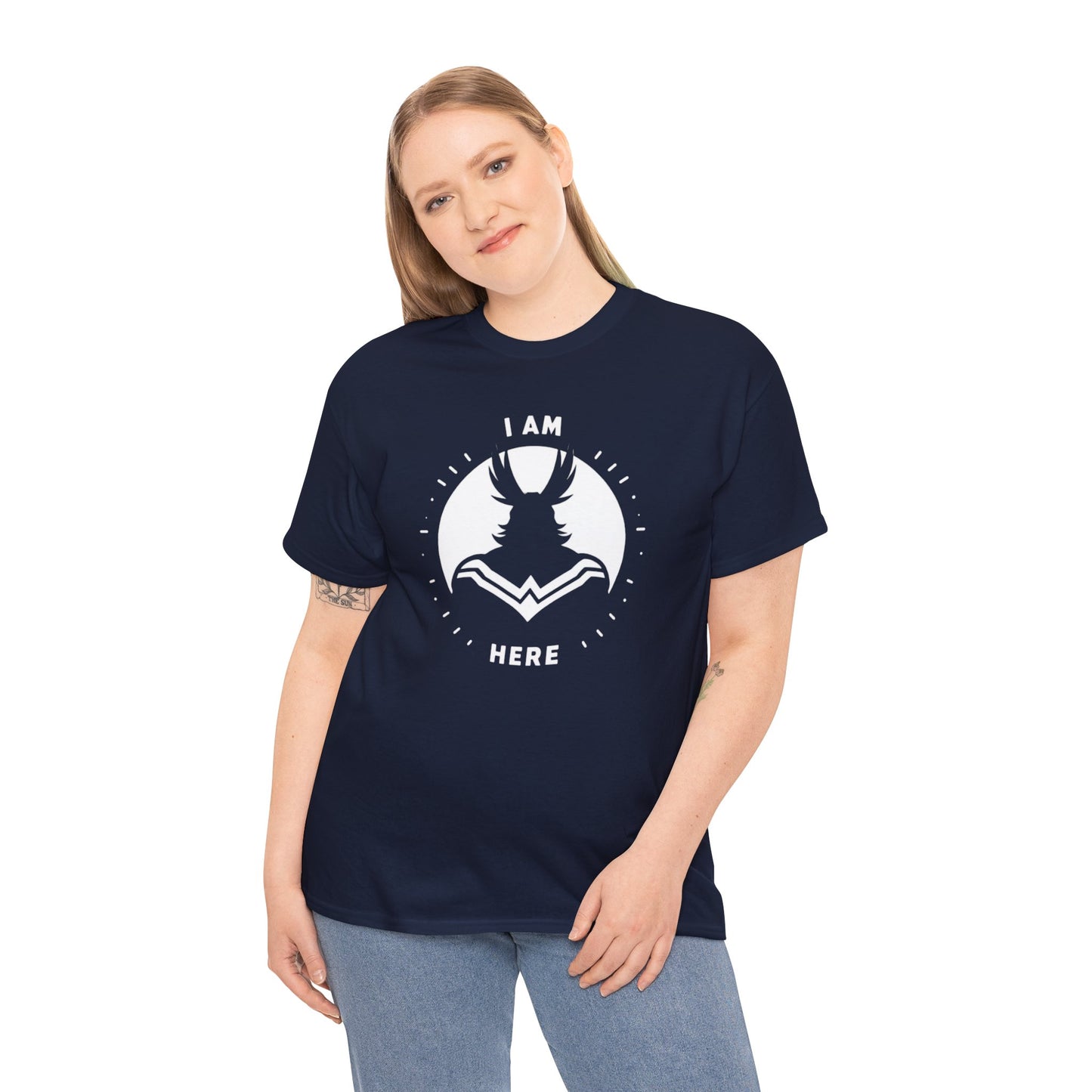 Unleash Your Hero Within: Mighty Silhouette Empowerment Tee Unisex Heavy Cotton Tee