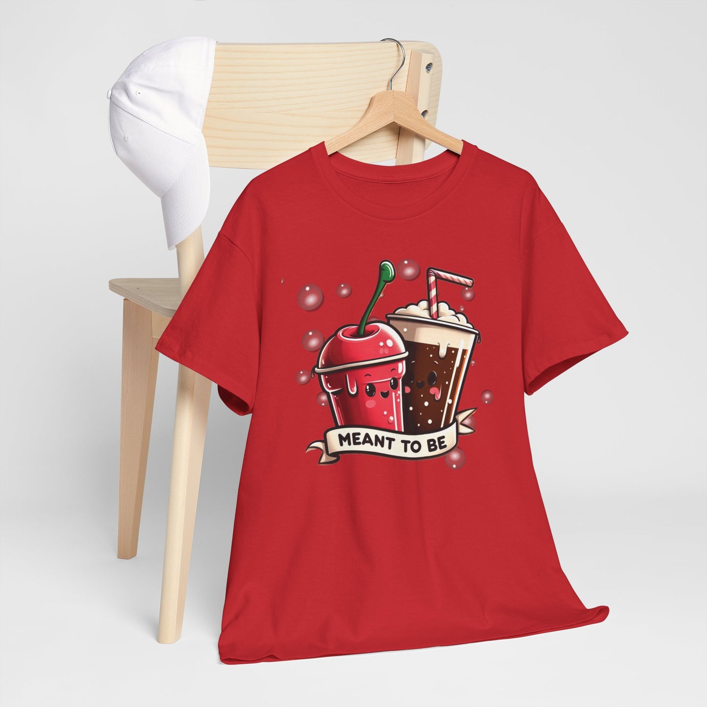 Fizzy Fate: Cherry Soda & Root Beer - Sippin' Soulmates, Unisex Heavy Cotton Tee