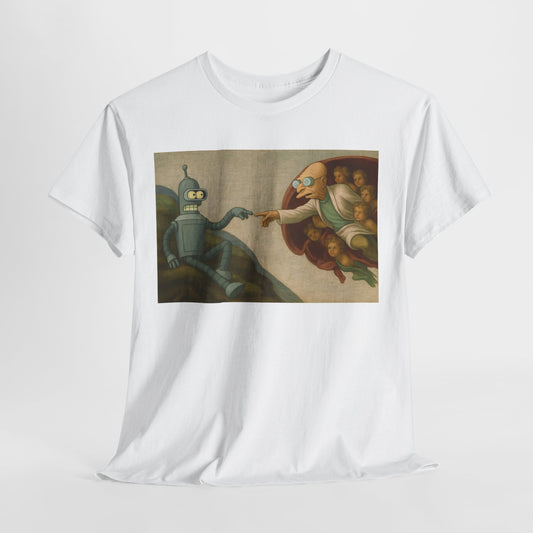 Funny Robot Art Unisex Heavy Cotton Tee - Perfect for Tech Lovers