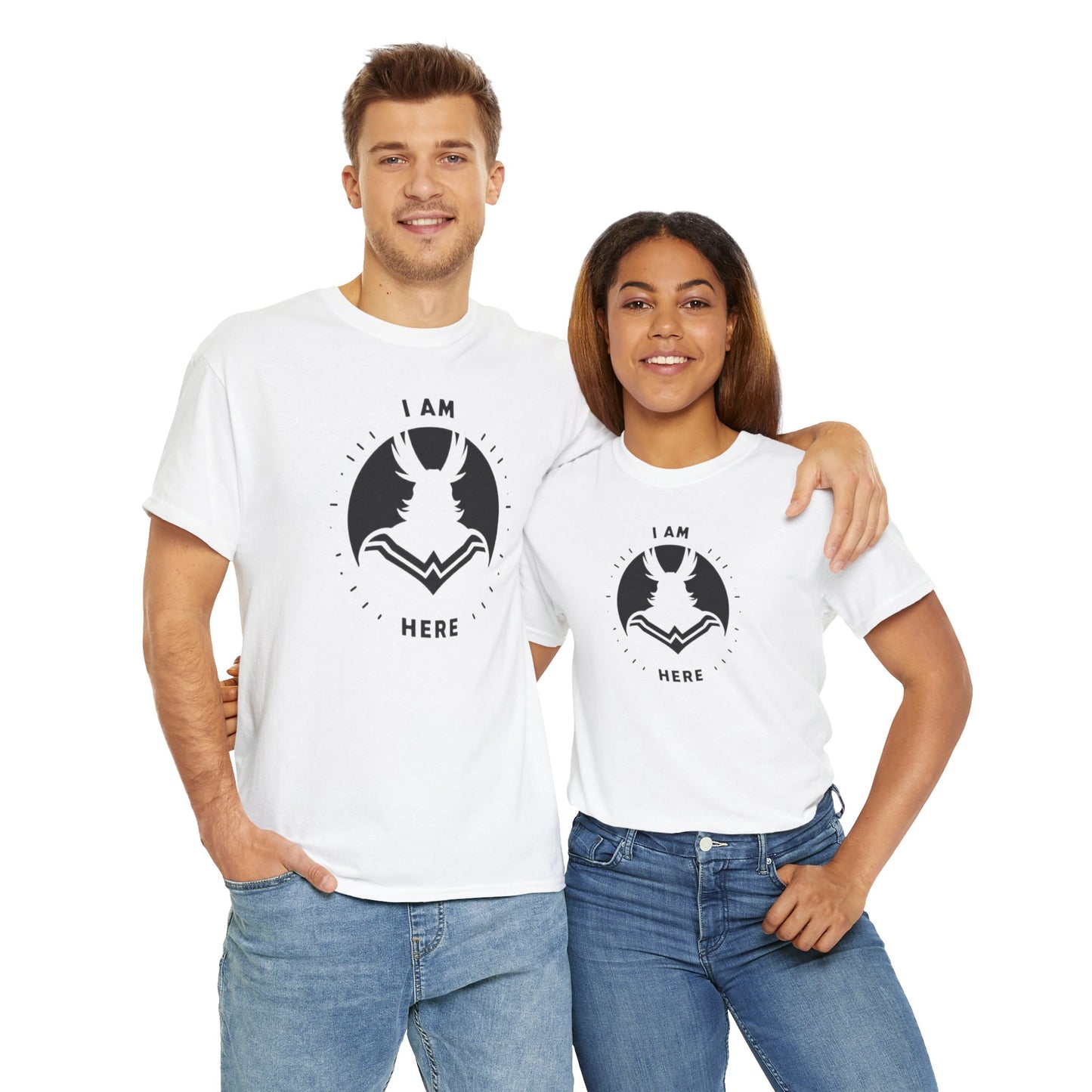 Unleash Your Hero Within: Mighty Silhouette Empowerment Tee Unisex Heavy Cotton Tee