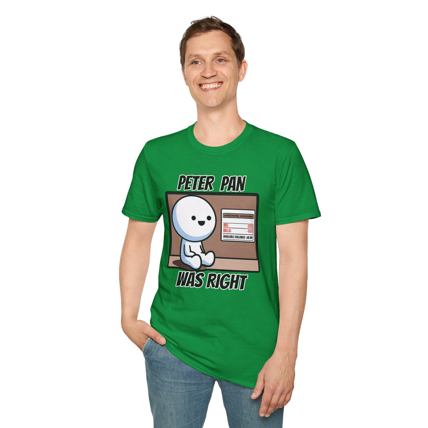 Peter Pan Wisdom, Embrace the Softness of 100% Cotton and the Reality that Adulting is Hard Graphic Tee for the Forever Young at Heart