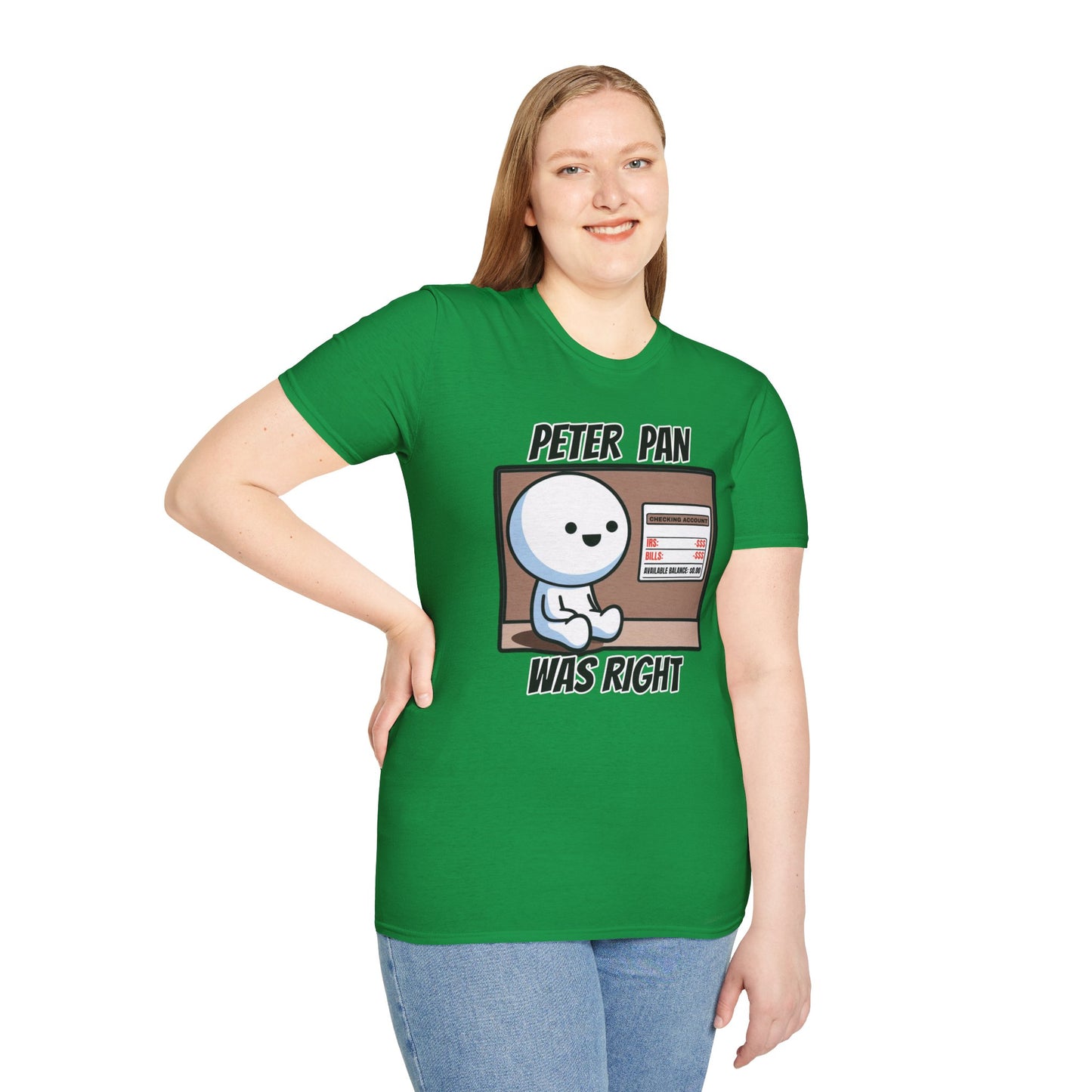Peter Pan Wisdom, Embrace the Softness of 100% Cotton and the Reality that Adulting is Hard Graphic Tee for the Forever Young at Heart