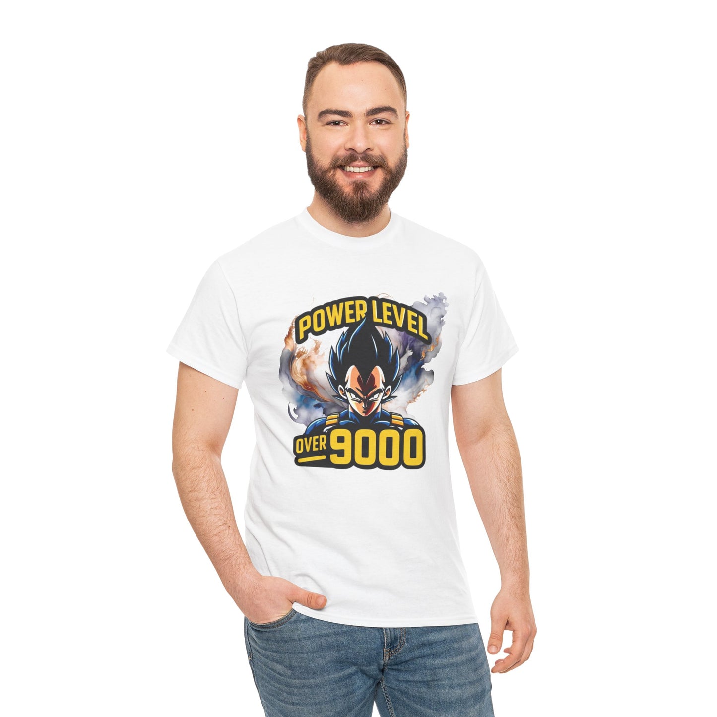 Iconic quote "Power level Over 9000" Unisex Heavy Cotton Tee