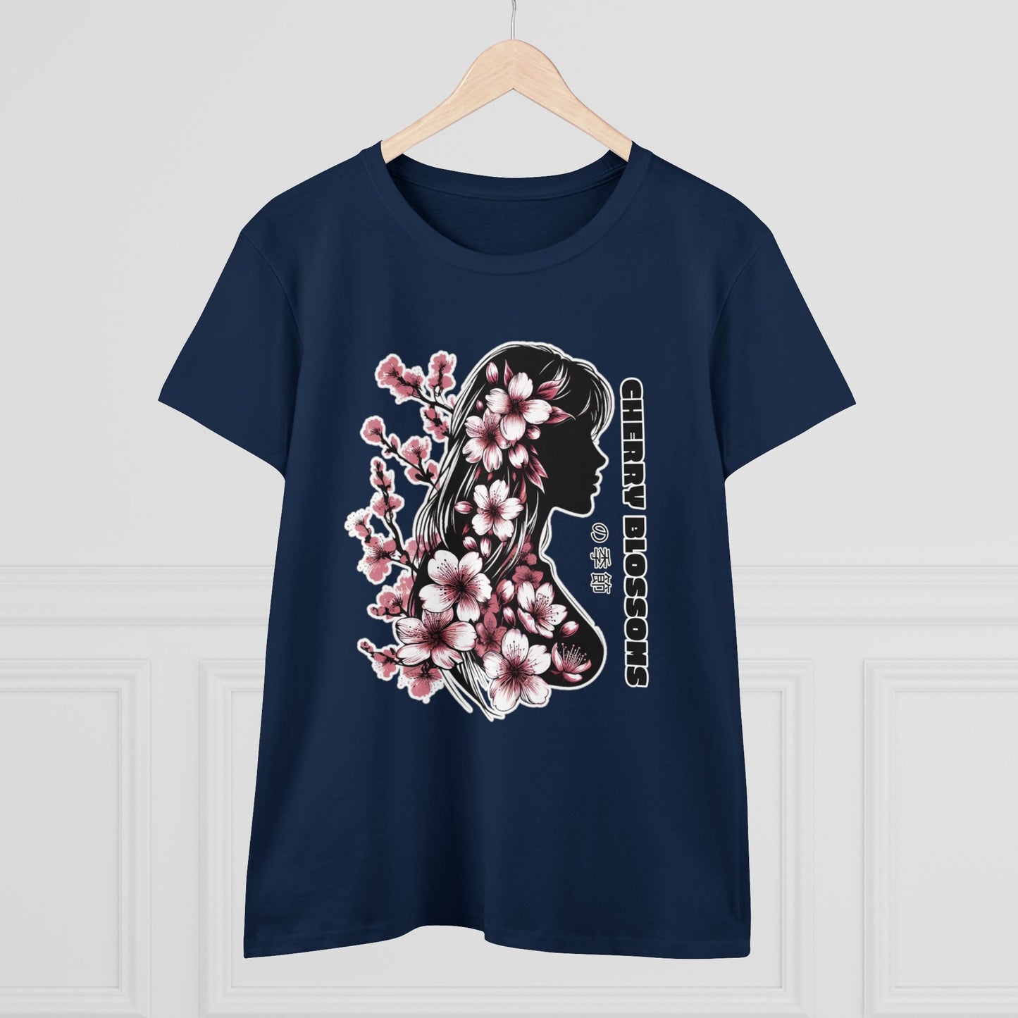 Blossoming Dreams: Dance of Cherry Petals Midweight Cotton Tee