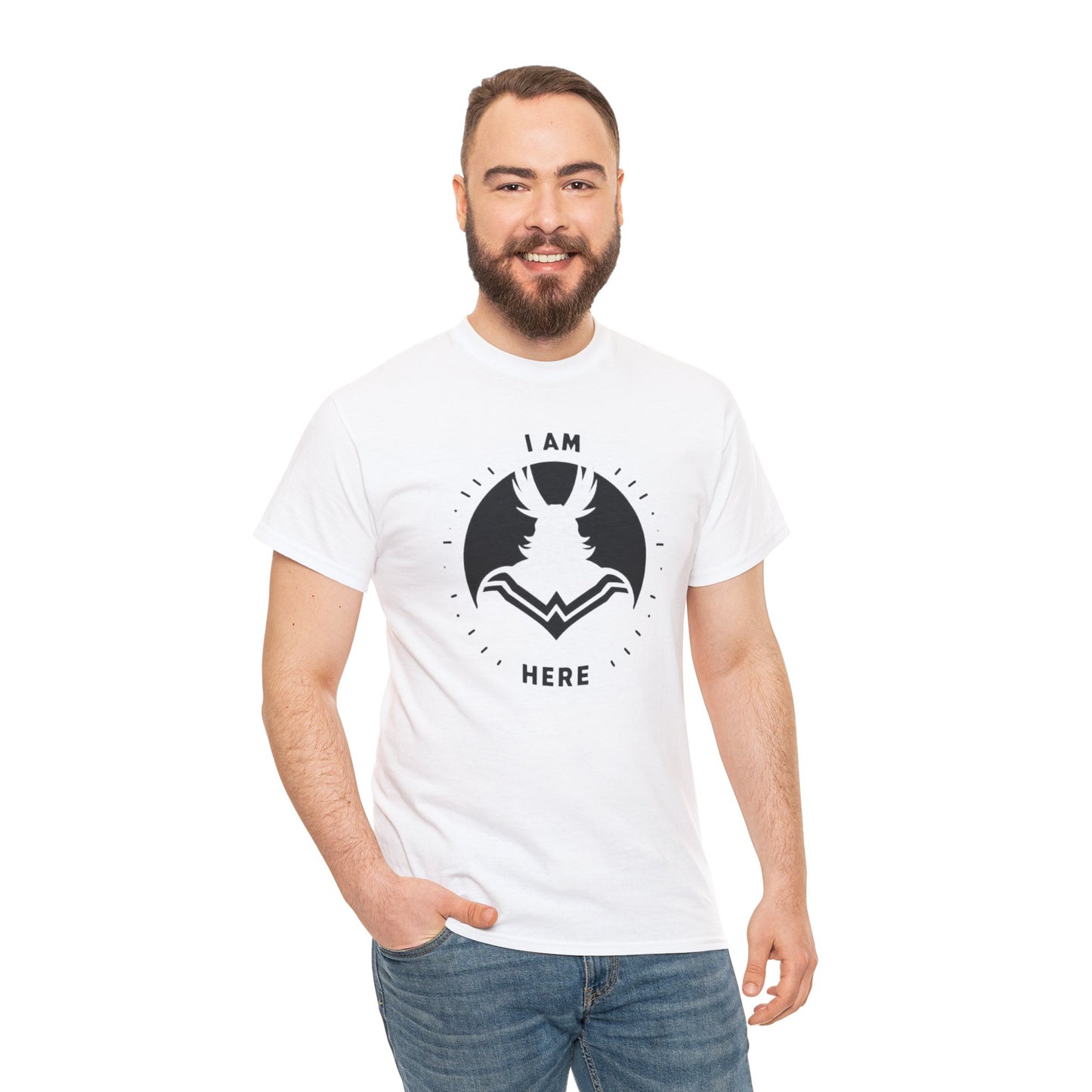 Unleash Your Hero Within: Mighty Silhouette Empowerment Tee Unisex Heavy Cotton Tee
