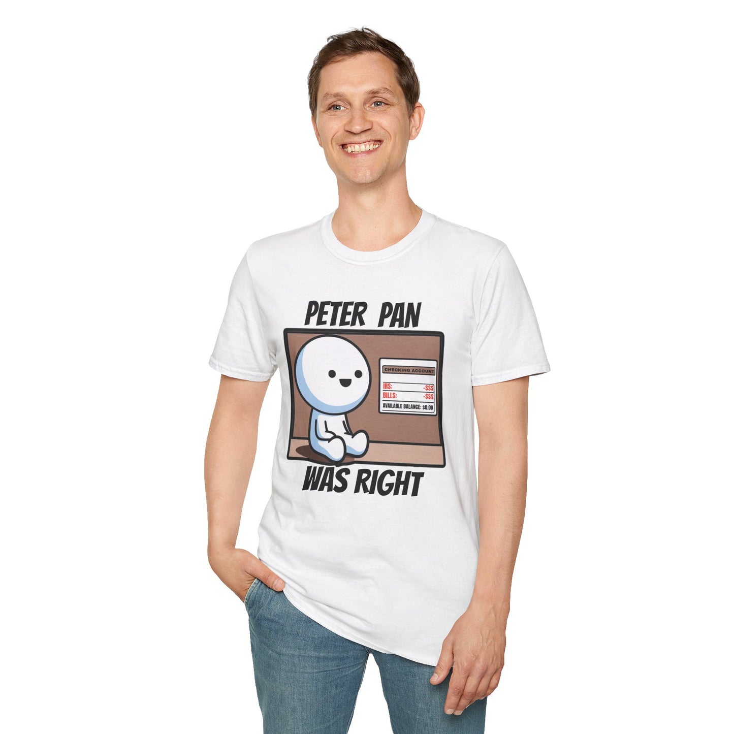 Peter Pan Wisdom, Embrace the Softness of 100% Cotton and the Reality that Adulting is Hard Graphic Tee for the Forever Young at Heart
