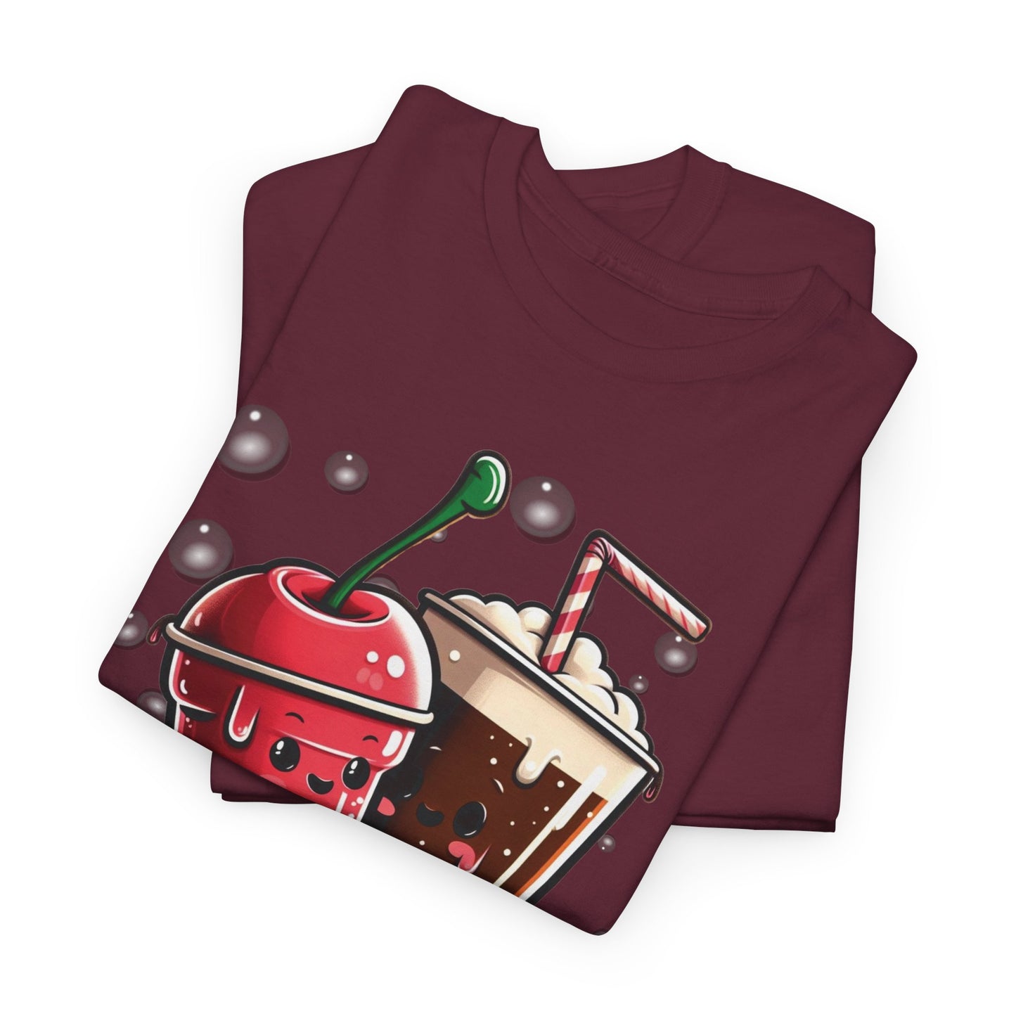 Fizzy Fate: Cherry Soda & Root Beer - Sippin' Soulmates, Unisex Heavy Cotton Tee