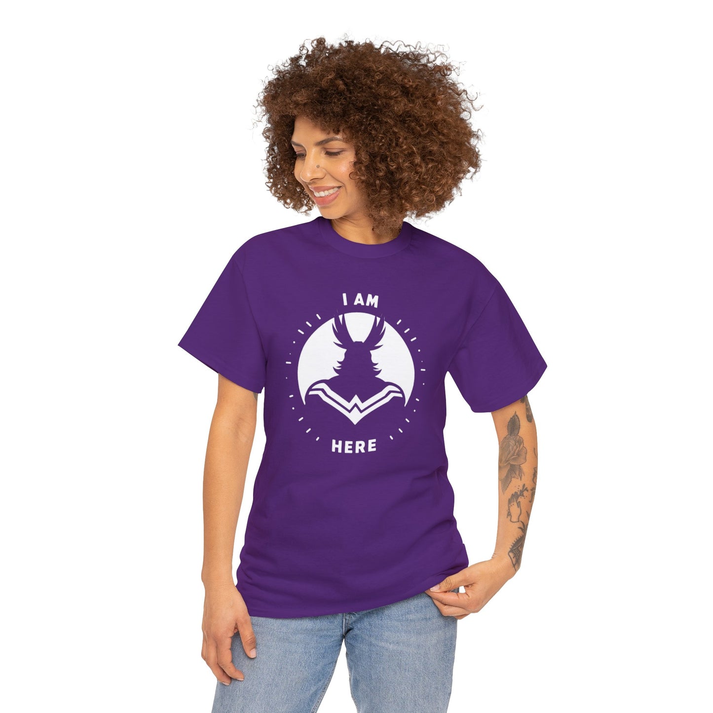Unleash Your Hero Within: Mighty Silhouette Empowerment Tee Unisex Heavy Cotton Tee
