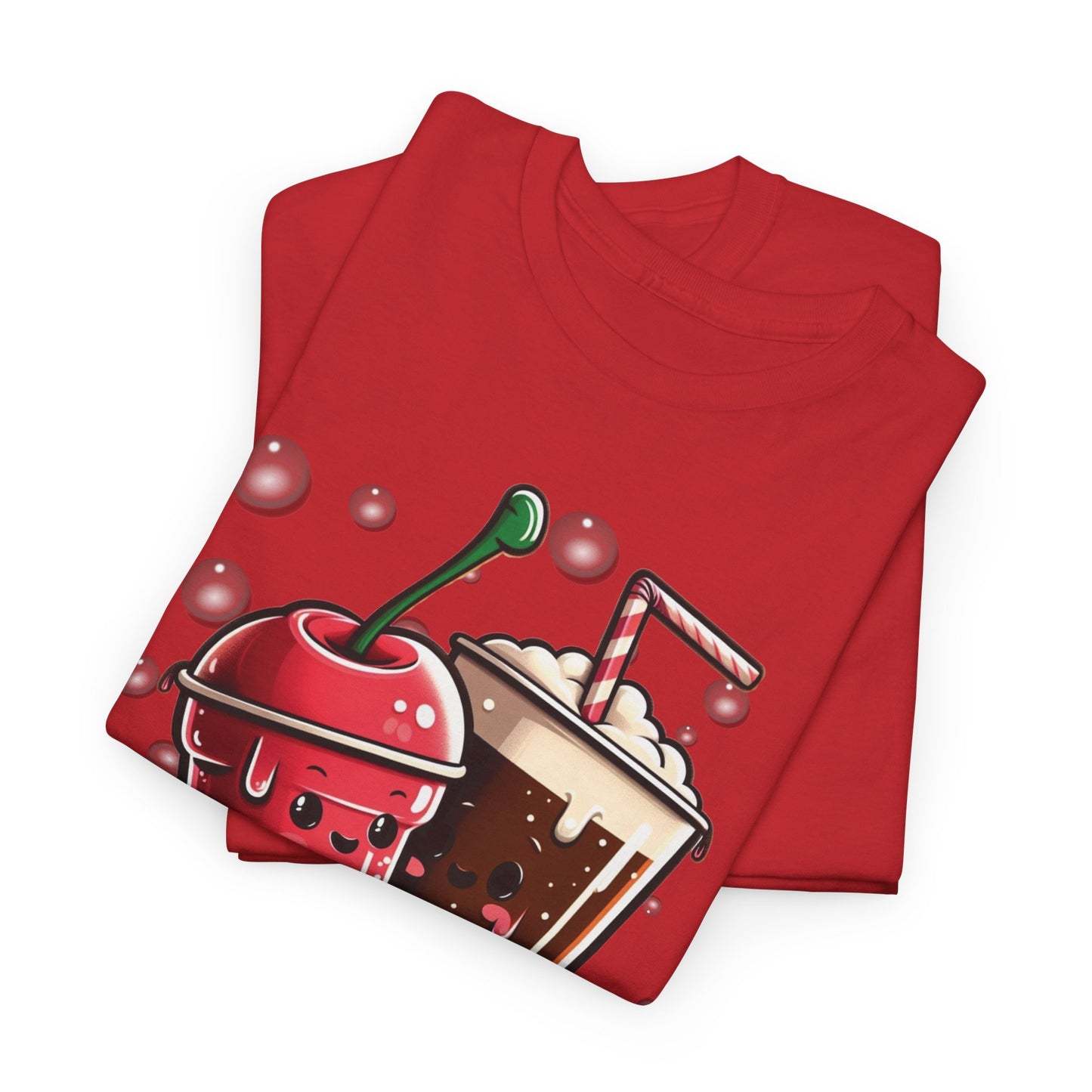 Fizzy Fate: Cherry Soda & Root Beer - Sippin' Soulmates, Unisex Heavy Cotton Tee