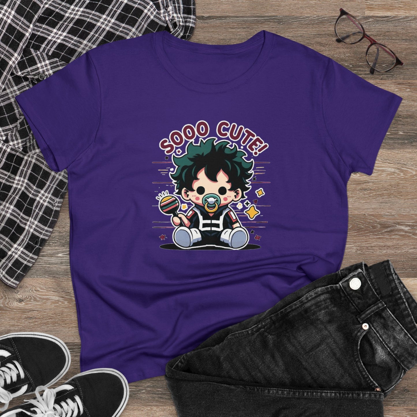 Rattle Quirk: Little Baby Hero Shakedown Women's Midweight Cotton Tee