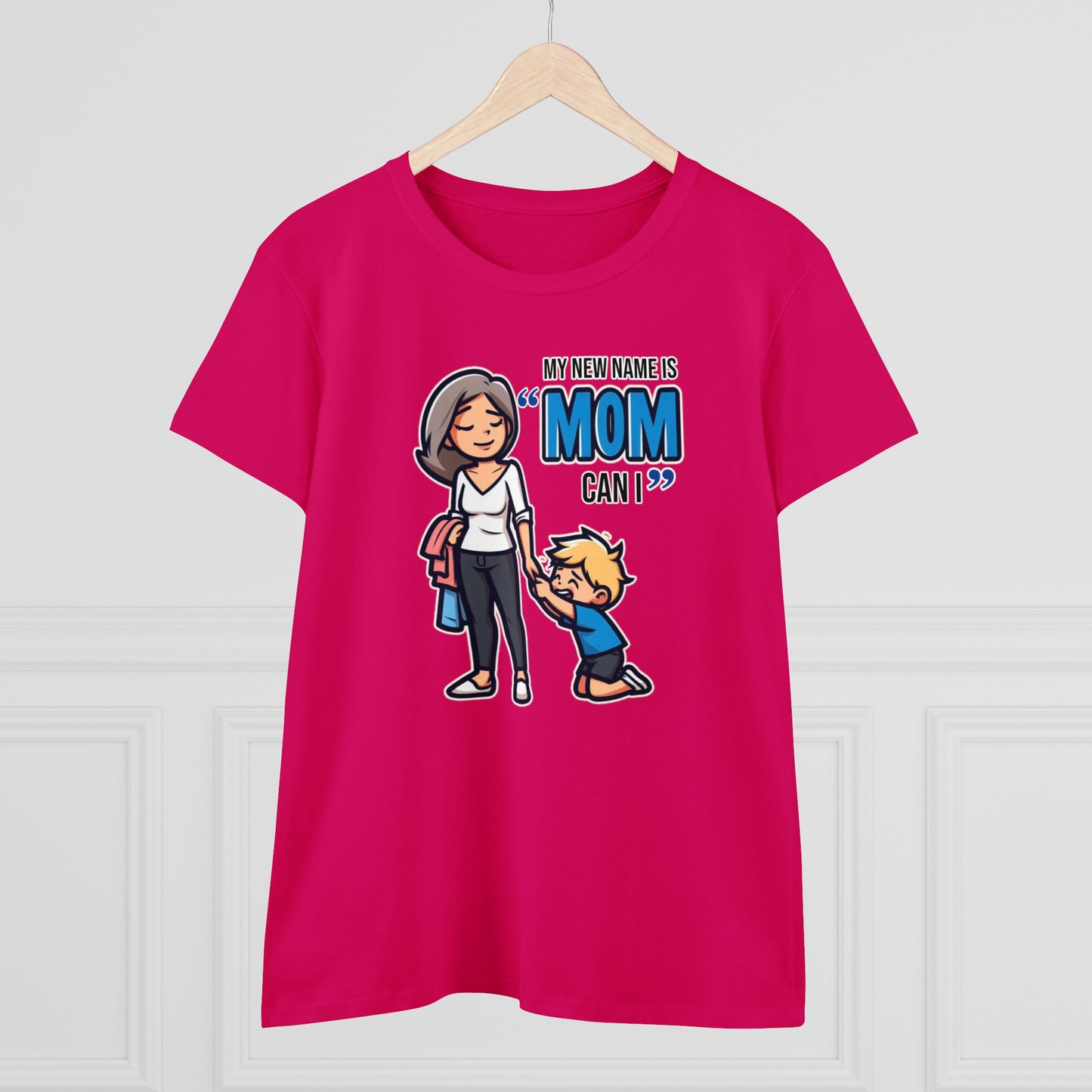 Mom Life Vibes Tee, Embrace the 'Mom, Can I...' Anthem - Funny Cotton Graphic T-Shirt for Moms Who Rock the Chaos with Style!