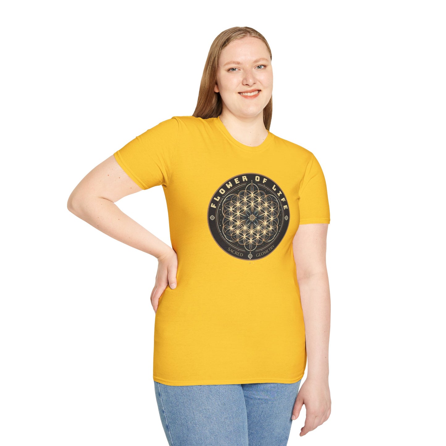 Eternal Unity: Unisex Cotton Tee Featuring the Flower of Life