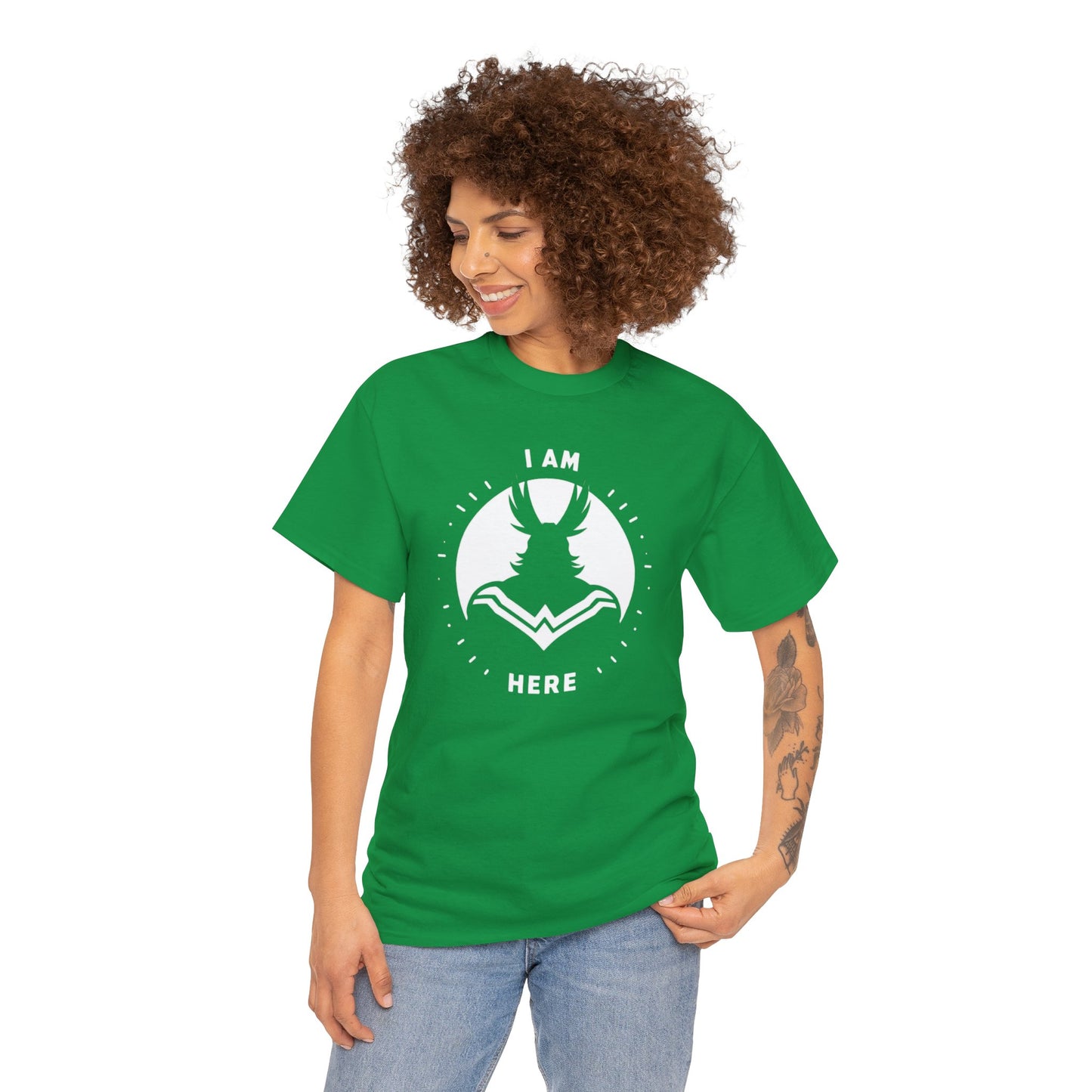 Unleash Your Hero Within: Mighty Silhouette Empowerment Tee Unisex Heavy Cotton Tee