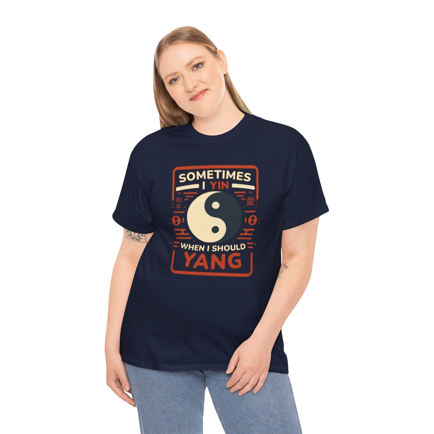 Yin, Yang, and a Dash of Oops: Navigating Life's Harmony on my Tee! Unisex Heavy Cotton Tee