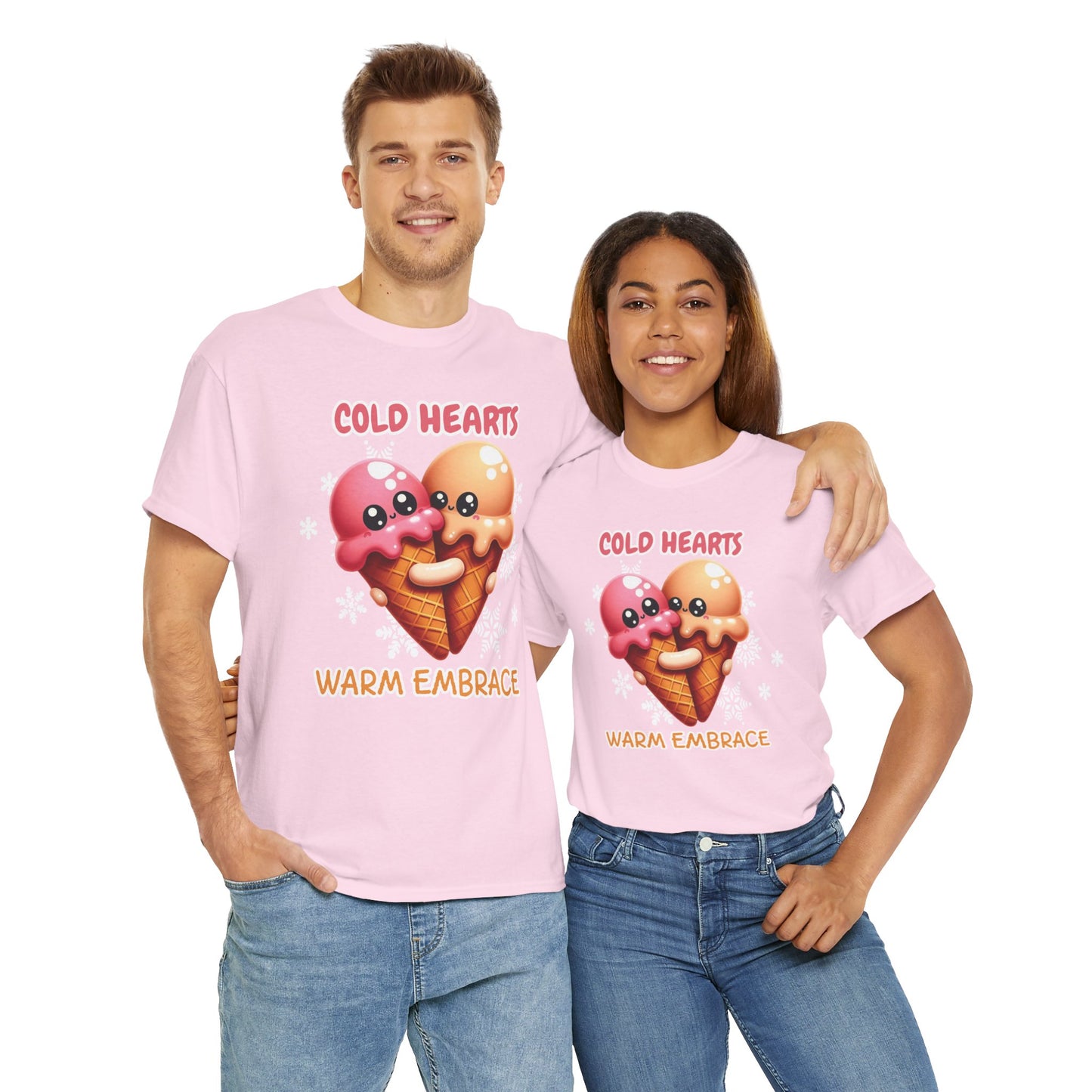 Cold hearts, warm embrace - Unisex Heavy Cotton Tee