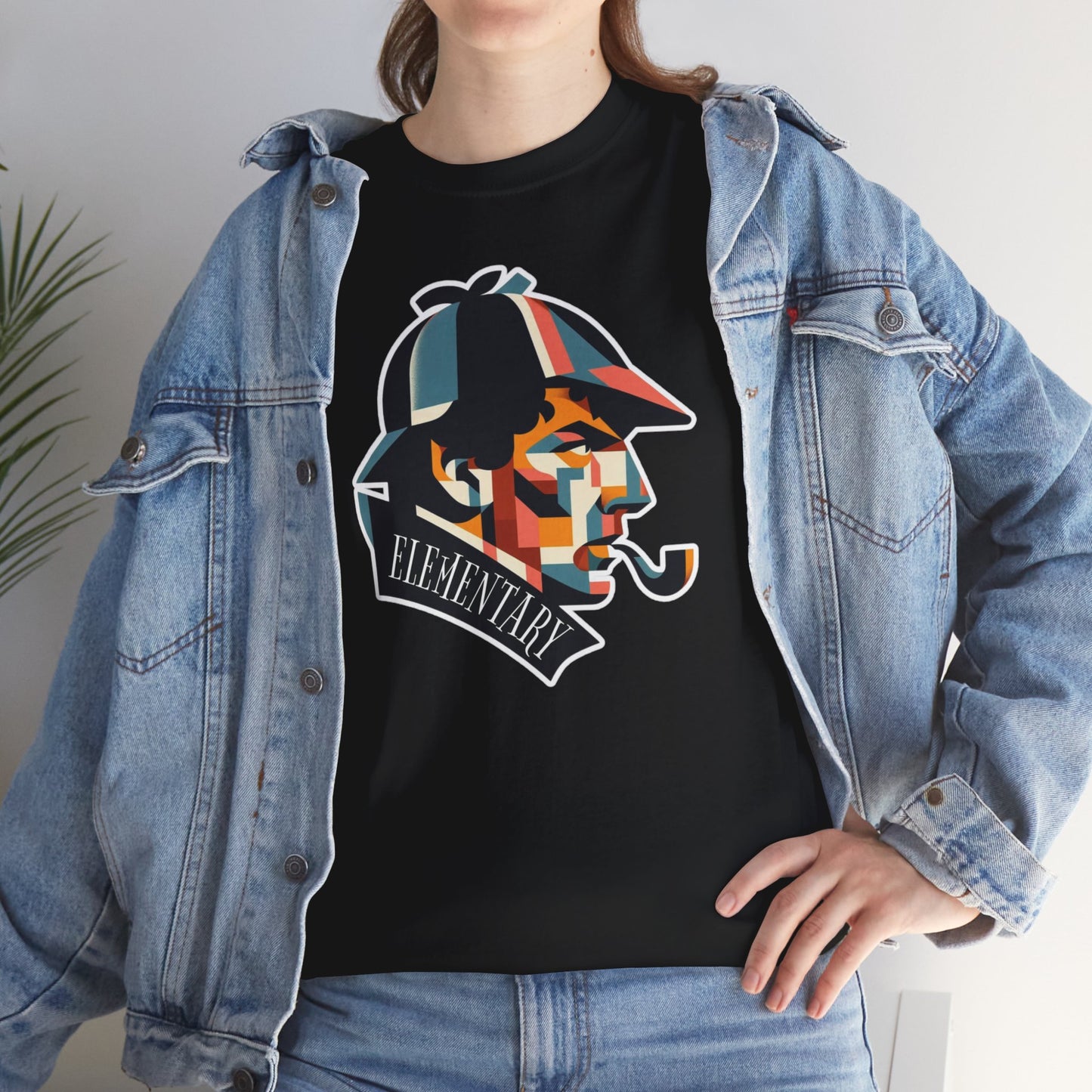 Sherlock's Cubist Caper: A Puzzle in Picasso Style, Unisex Heavy Cotton Tee