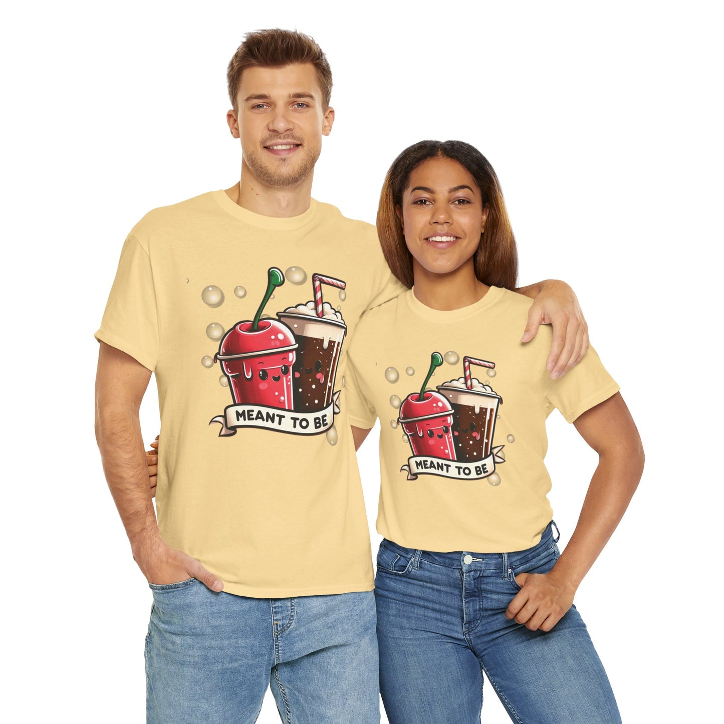 Fizzy Fate: Cherry Soda & Root Beer - Sippin' Soulmates, Unisex Heavy Cotton Tee