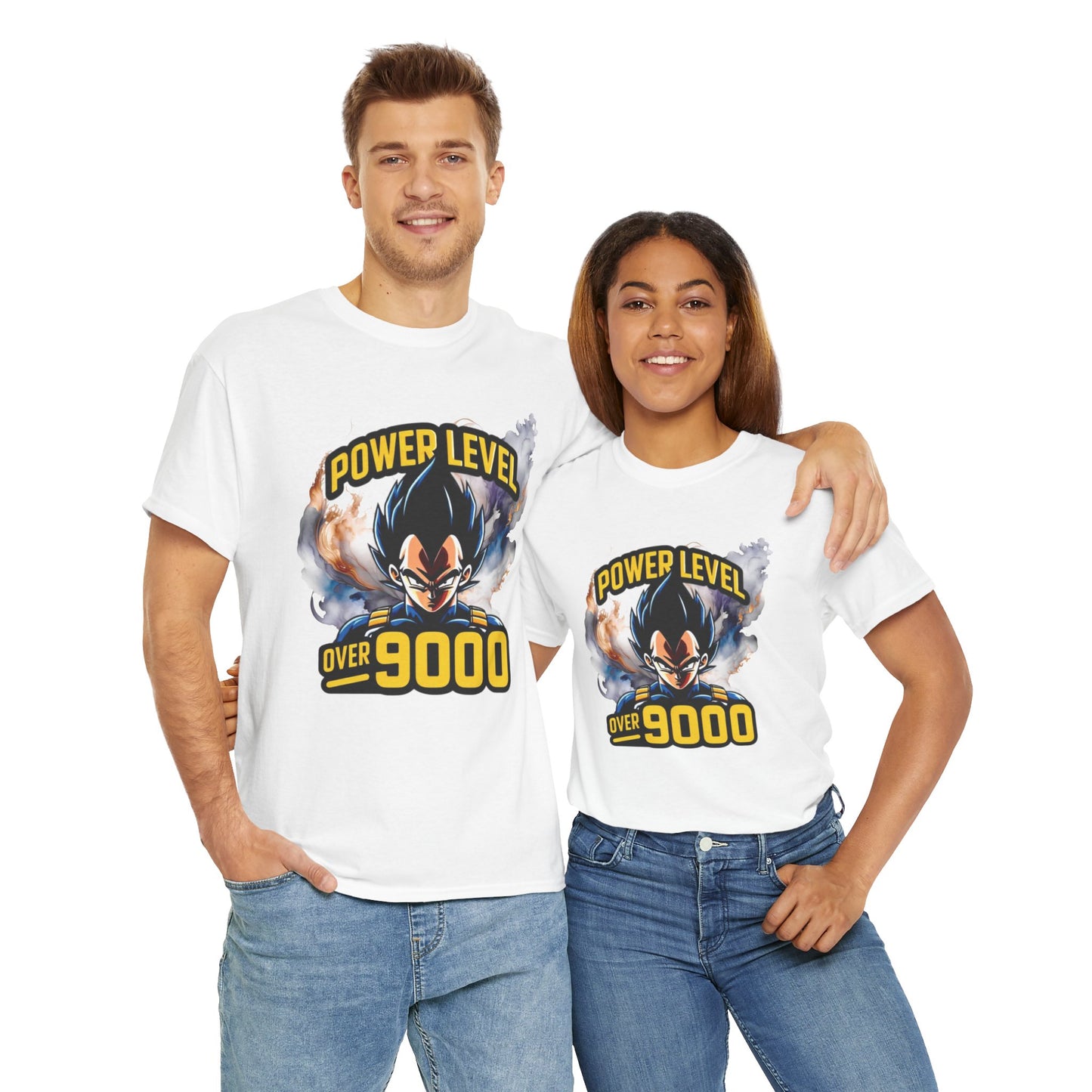 Iconic quote "Power level Over 9000" Unisex Heavy Cotton Tee