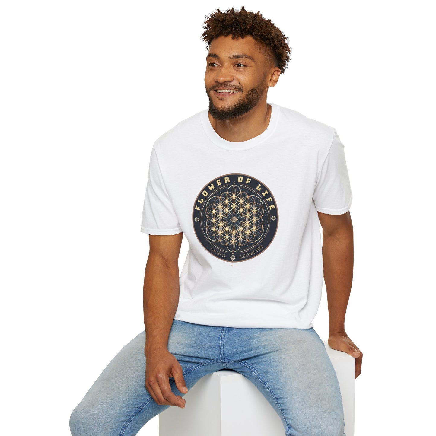 Eternal Unity: Unisex Cotton Tee Featuring the Flower of Life