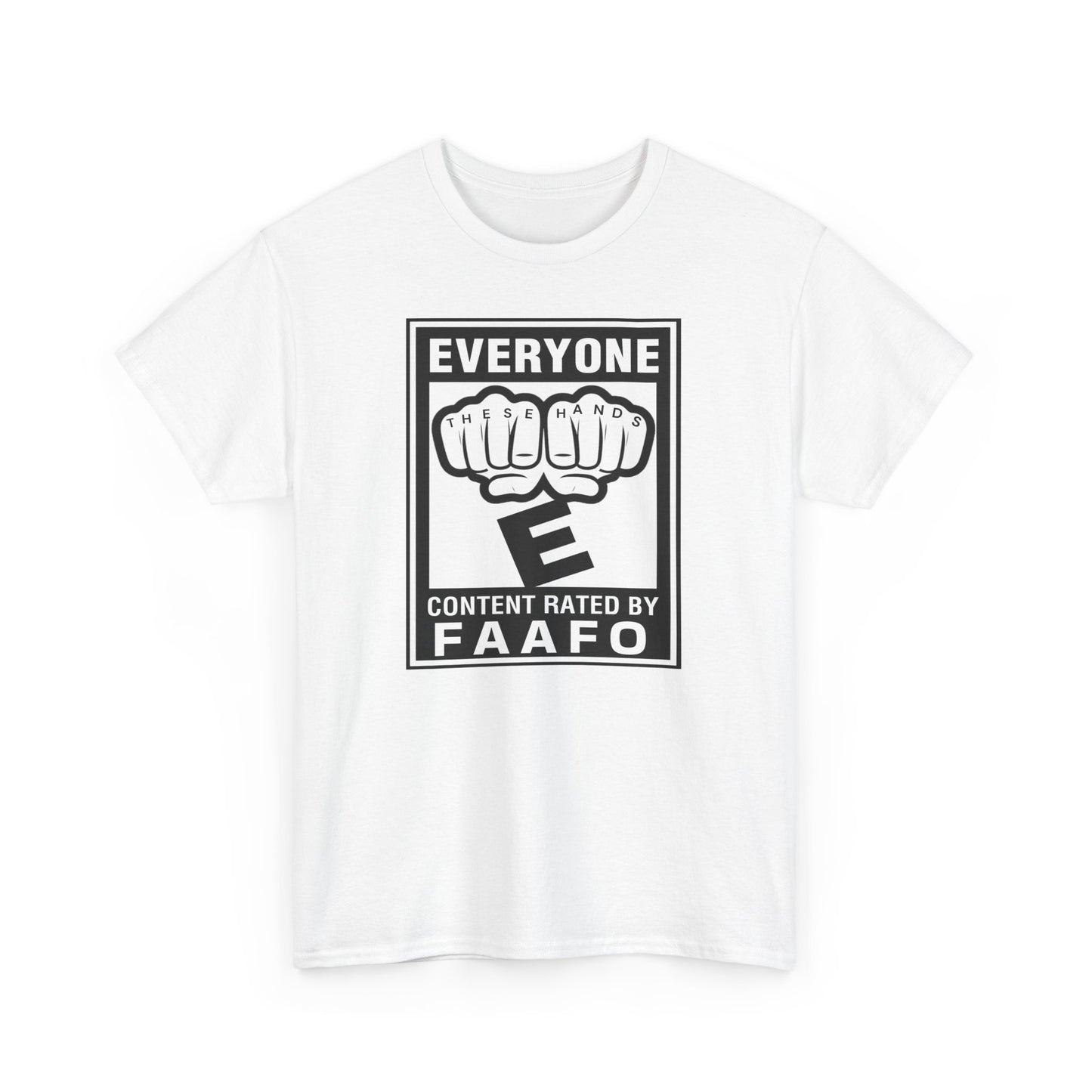 The Great Equalizer, These hands rated E for everyone Unisex Heavy Cotton Tee