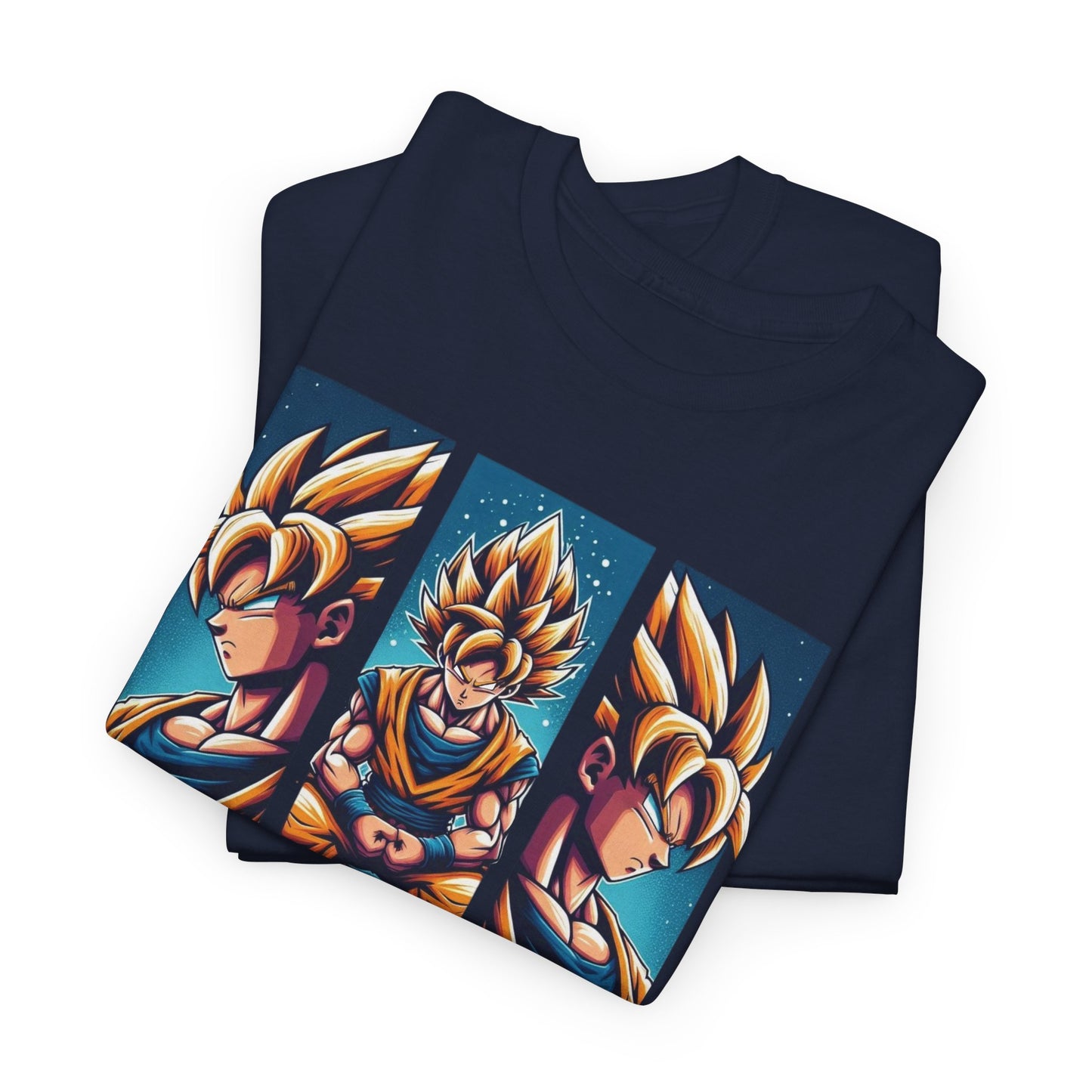 Dragon Power Tee: Goku's Rise - 'Even the Lowest Born Can Outdo the Elite' - 3 Epic Angles Design Unisex Heavy cotton Tee