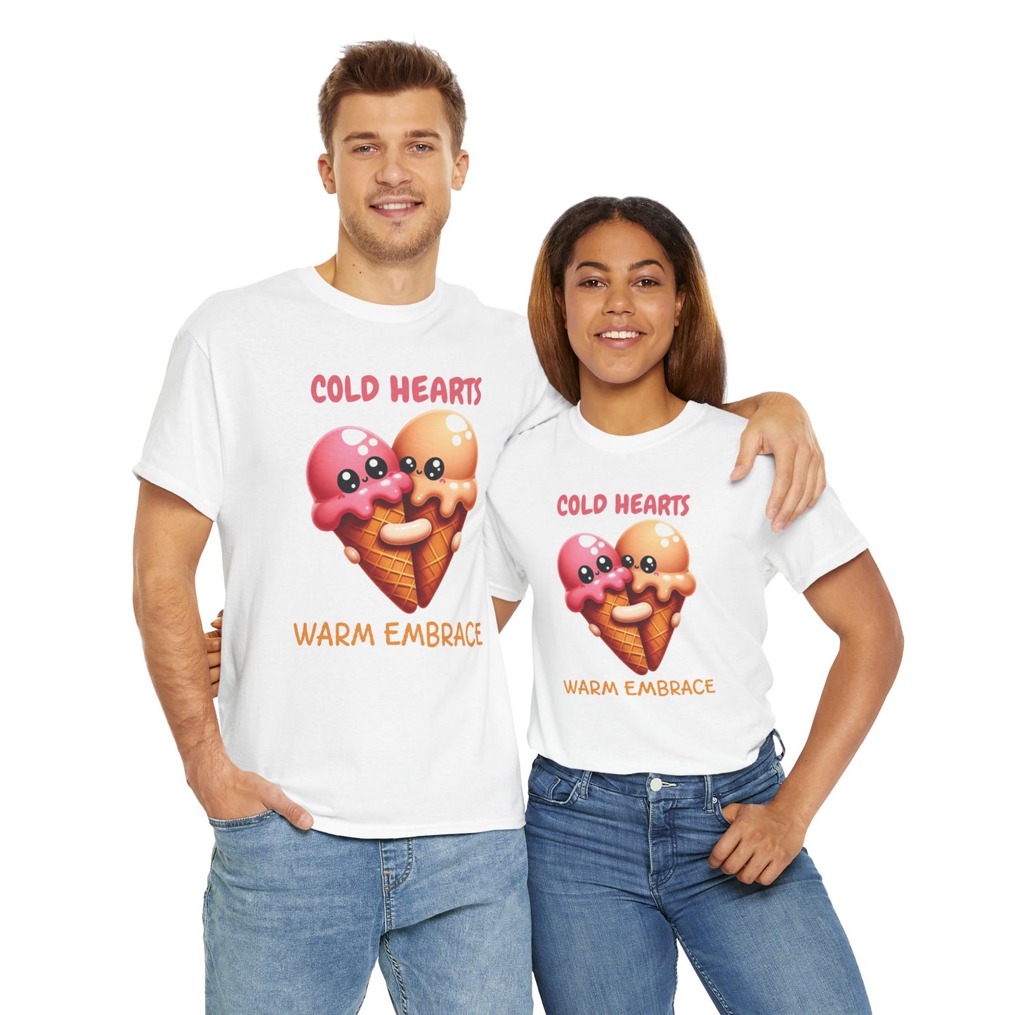 Cold hearts, warm embrace - Unisex Heavy Cotton Tee