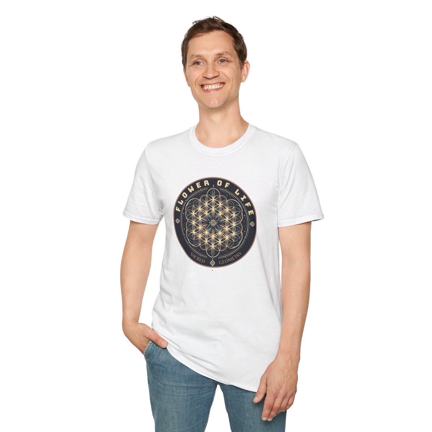 Eternal Unity: Unisex Cotton Tee Featuring the Flower of Life