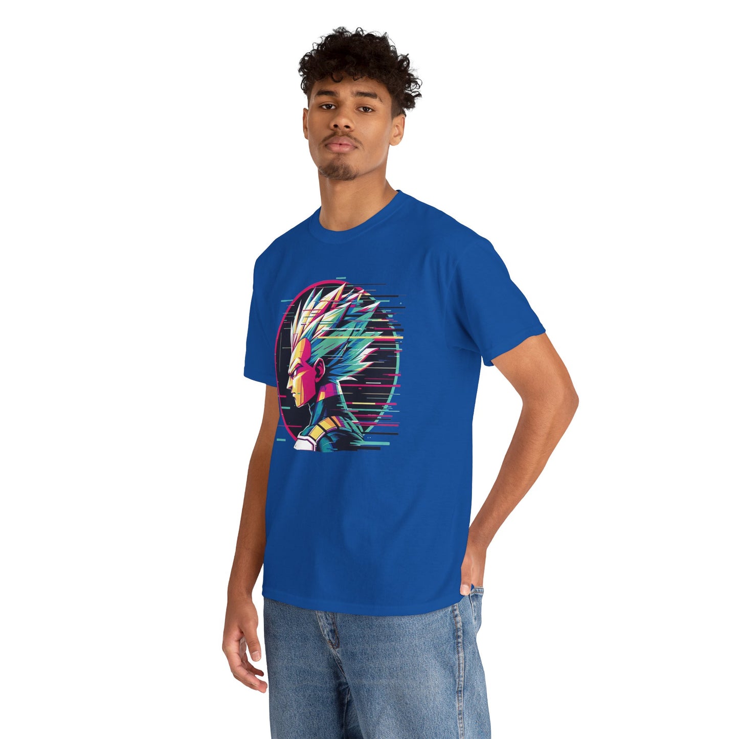 Prince of all Glitches, Saiyan side profile Unisex Heavy Cotton Tee