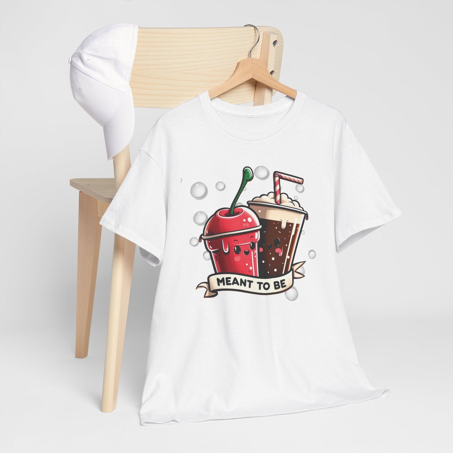 Fizzy Fate: Cherry Soda & Root Beer - Sippin' Soulmates, Unisex Heavy Cotton Tee