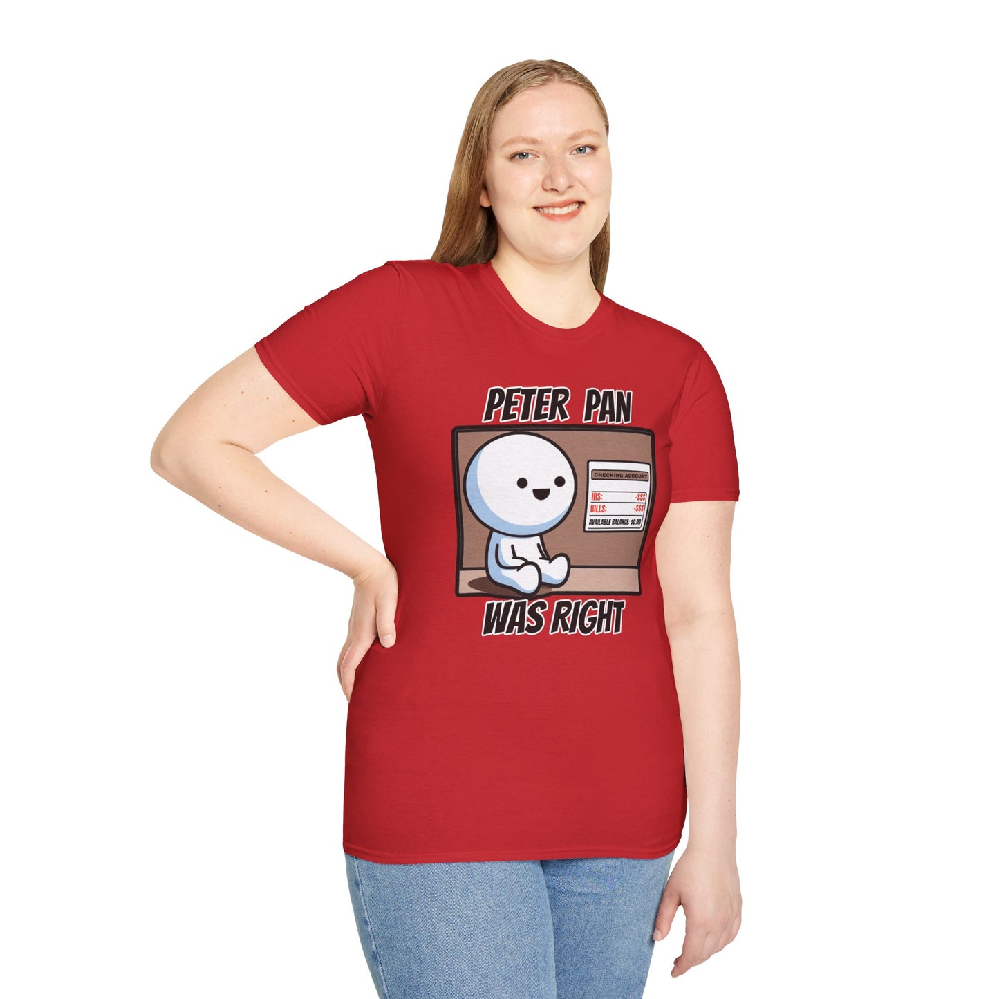 Peter Pan Wisdom, Embrace the Softness of 100% Cotton and the Reality that Adulting is Hard Graphic Tee for the Forever Young at Heart