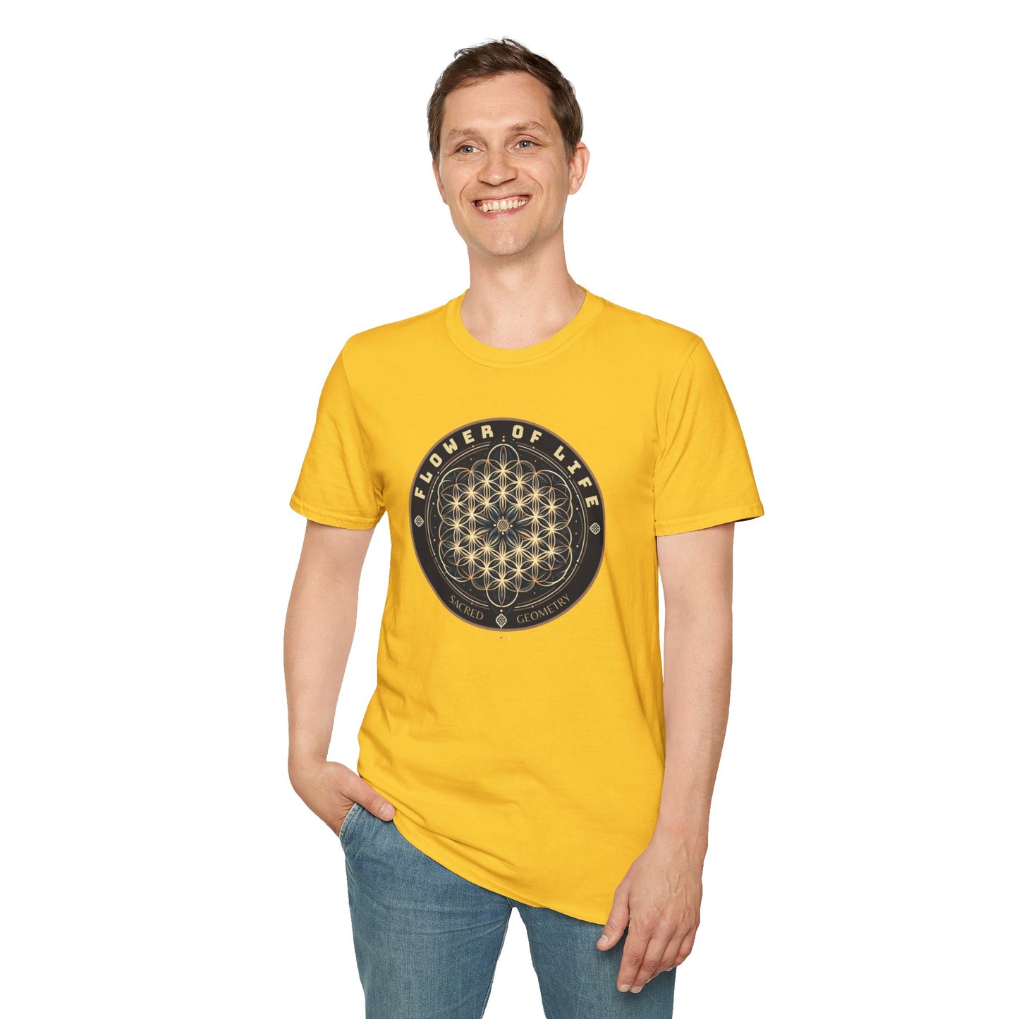 Eternal Unity: Unisex Cotton Tee Featuring the Flower of Life