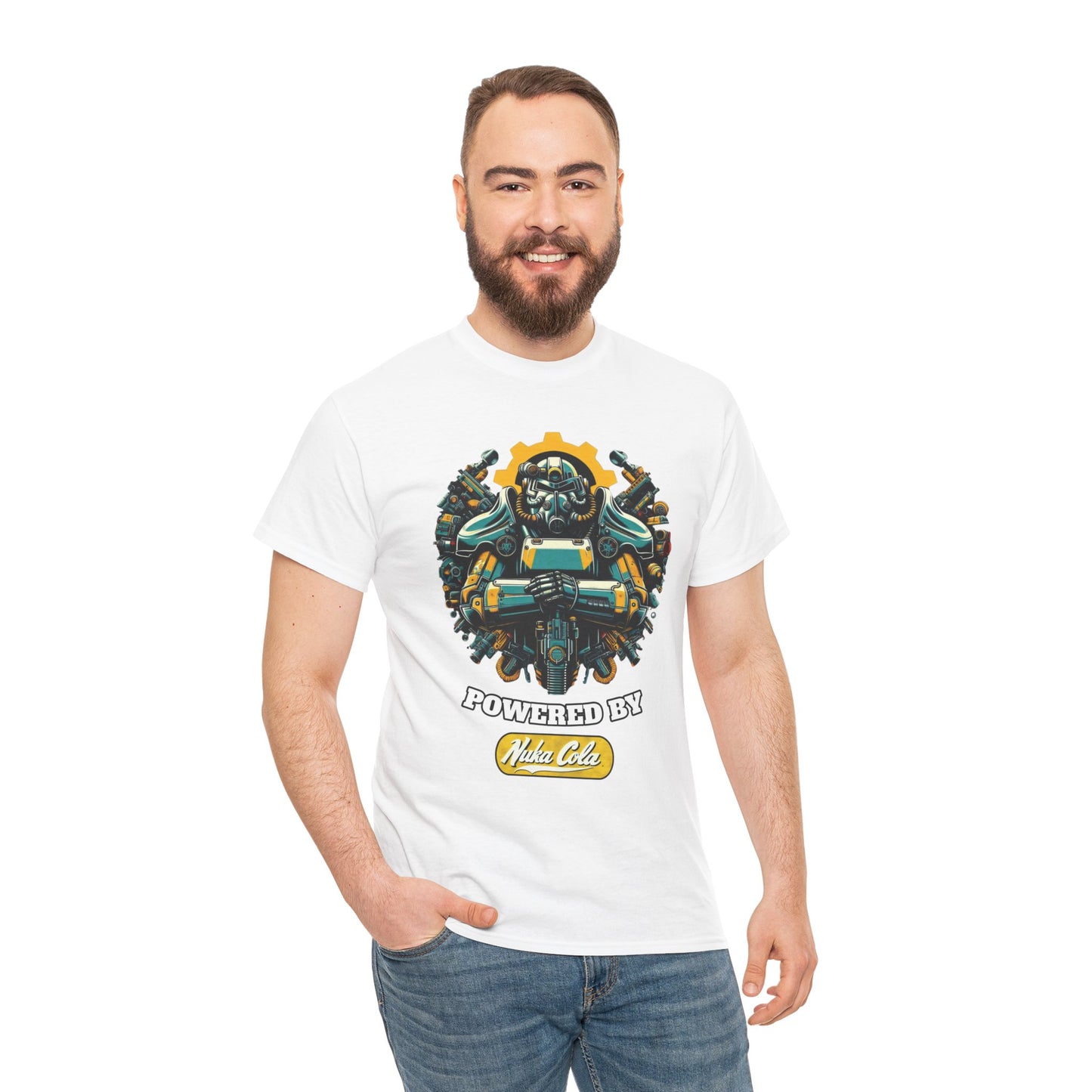 Nuka Cola powered Power Armor, Unisex Heavy Cotton Tee