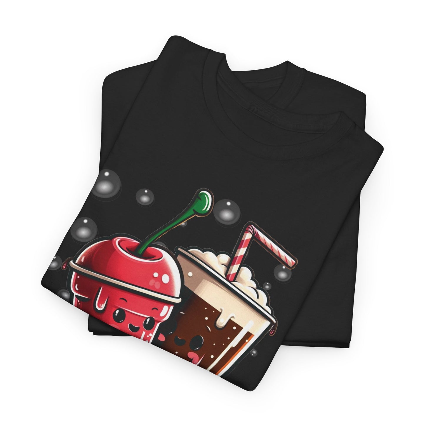 Fizzy Fate: Cherry Soda & Root Beer - Sippin' Soulmates, Unisex Heavy Cotton Tee