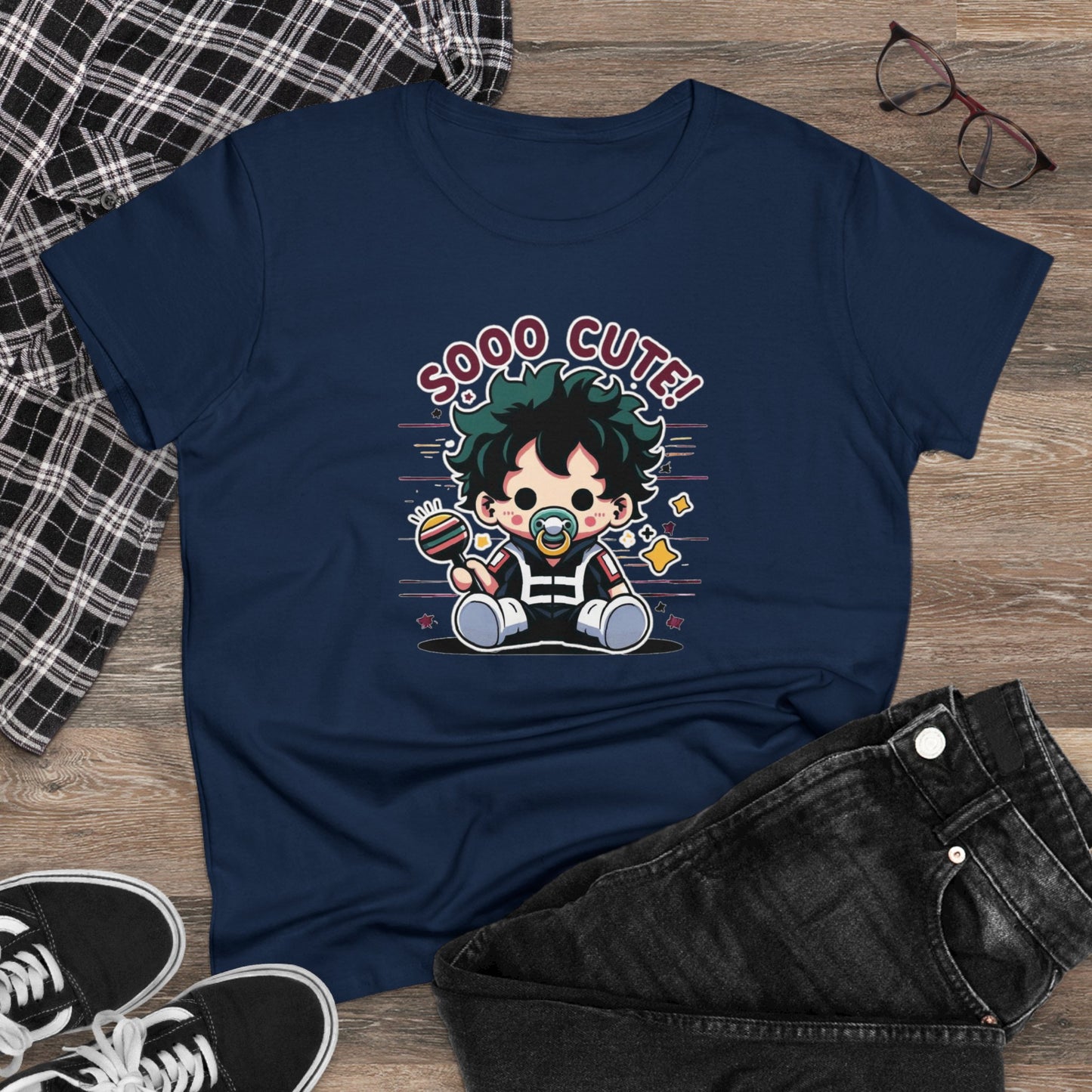 Rattle Quirk: Little Baby Hero Shakedown Women's Midweight Cotton Tee