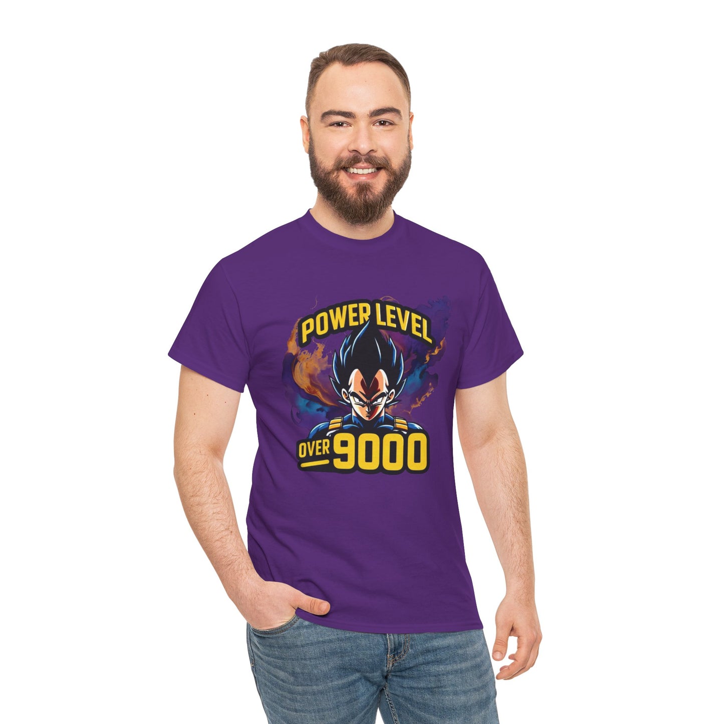 Iconic quote "Power level Over 9000" Unisex Heavy Cotton Tee