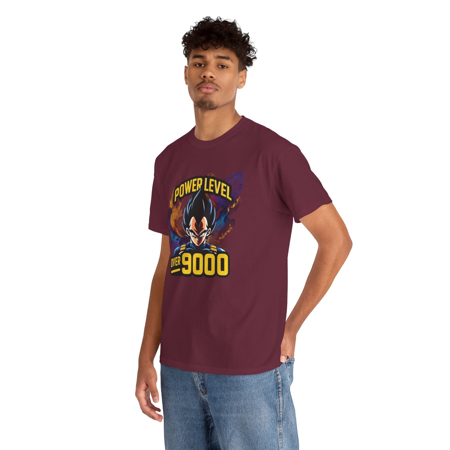 Iconic quote "Power level Over 9000" Unisex Heavy Cotton Tee