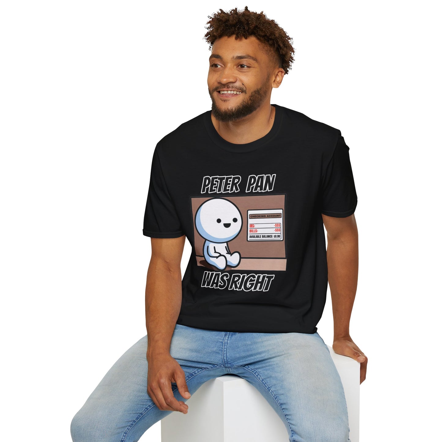 Peter Pan Wisdom, Embrace the Softness of 100% Cotton and the Reality that Adulting is Hard Graphic Tee for the Forever Young at Heart