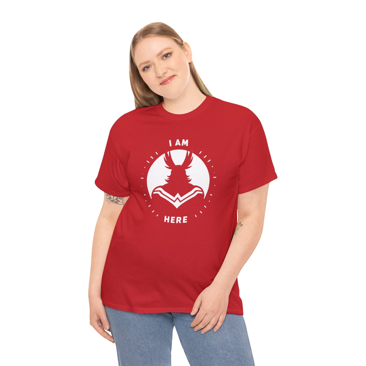 Unleash Your Hero Within: Mighty Silhouette Empowerment Tee Unisex Heavy Cotton Tee