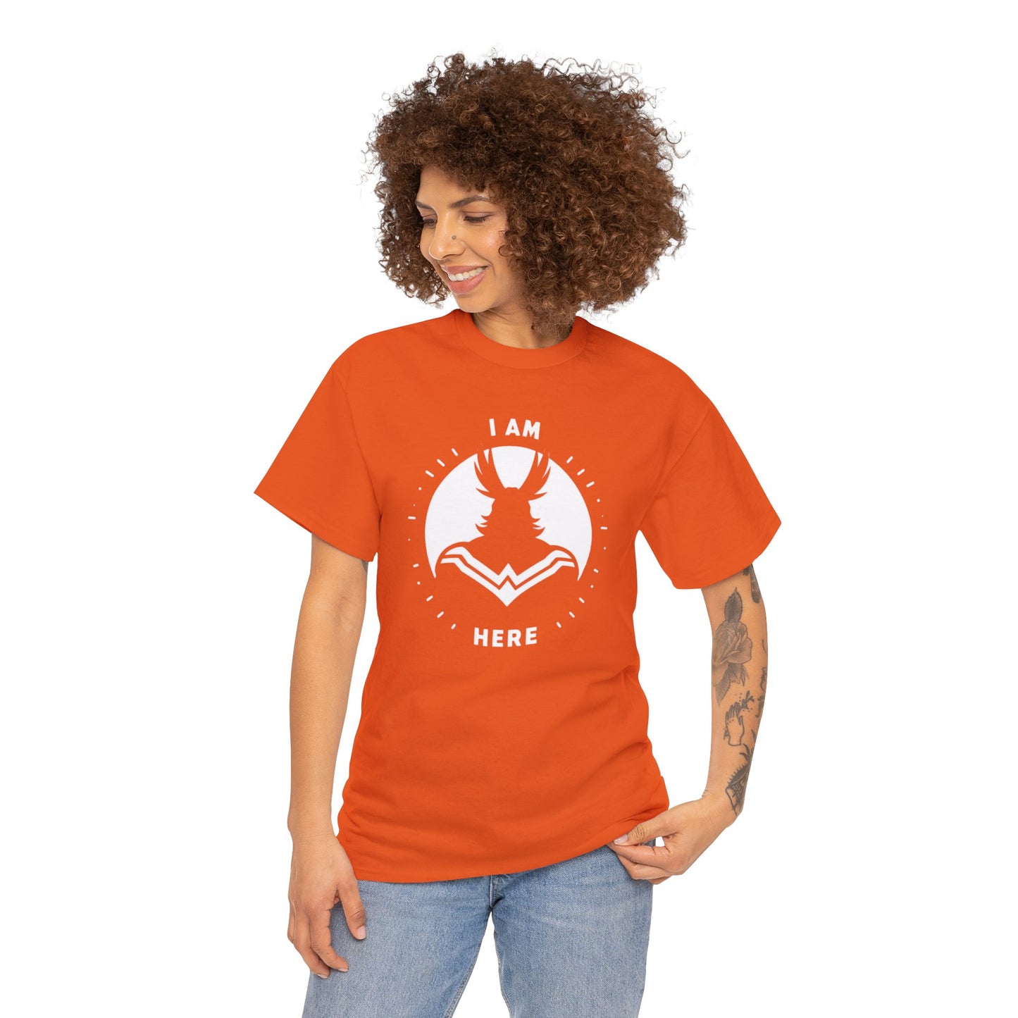 Unleash Your Hero Within: Mighty Silhouette Empowerment Tee Unisex Heavy Cotton Tee