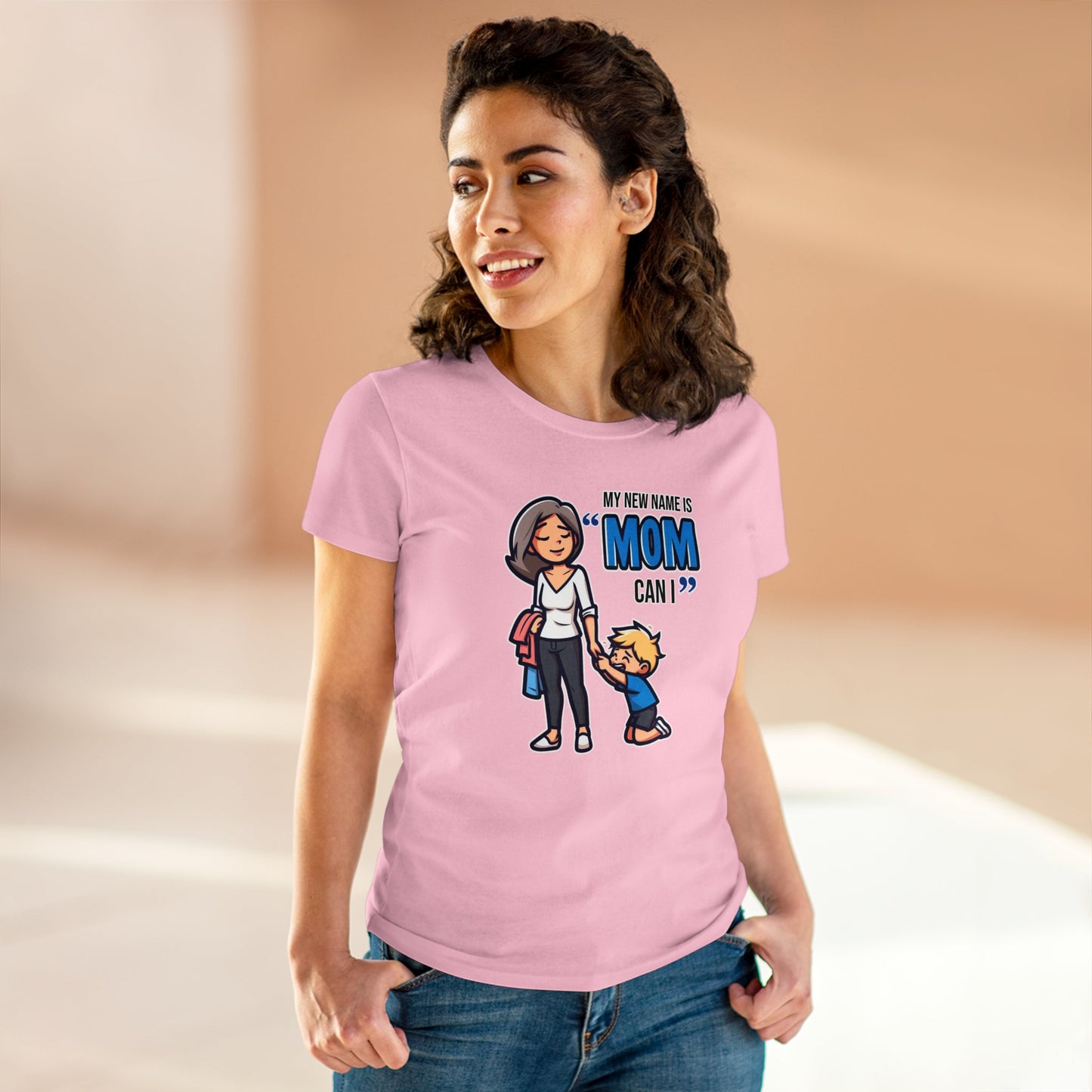 Mom Life Vibes Tee, Embrace the 'Mom, Can I...' Anthem - Funny Cotton Graphic T-Shirt for Moms Who Rock the Chaos with Style!